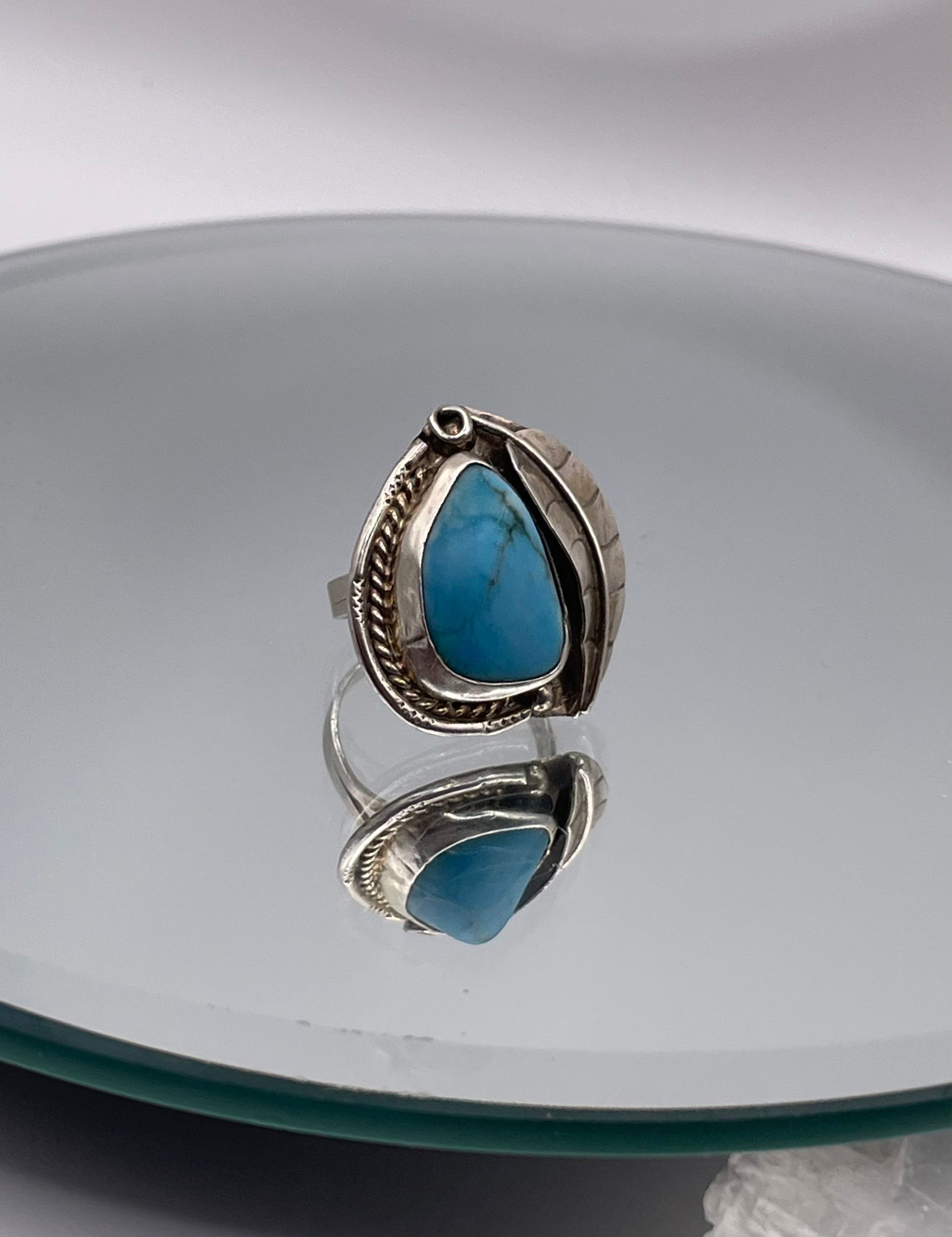 Sterling Silver Handmade Navajo Turquoise Ring