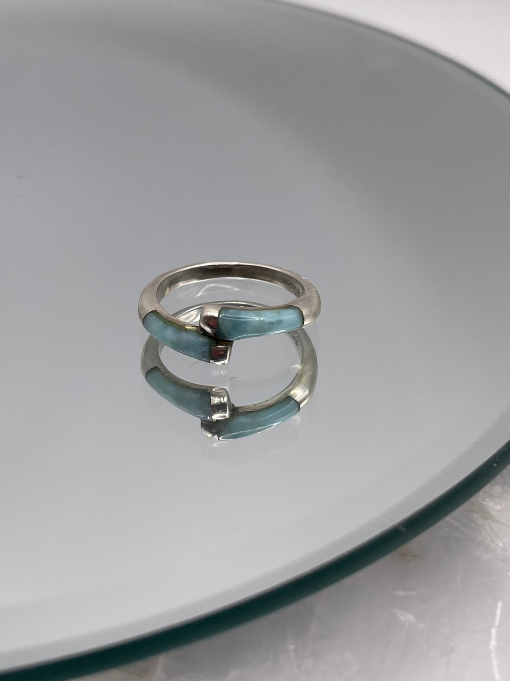 Sterling Silver Larimar Wrap Style Ring
