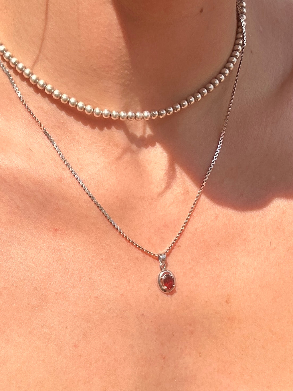 Solo Garnet Necklace