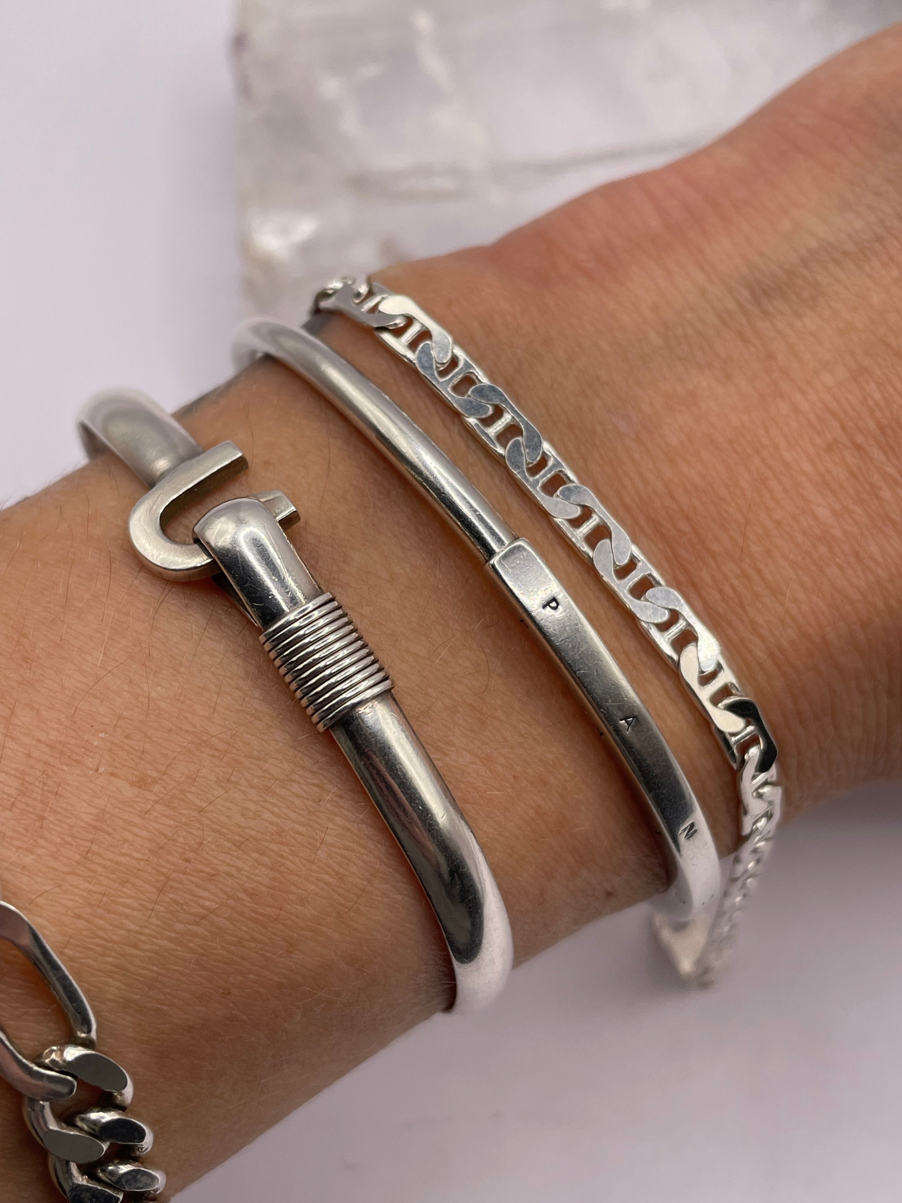 Italian Silver Dainty Mariner Link Bracelet