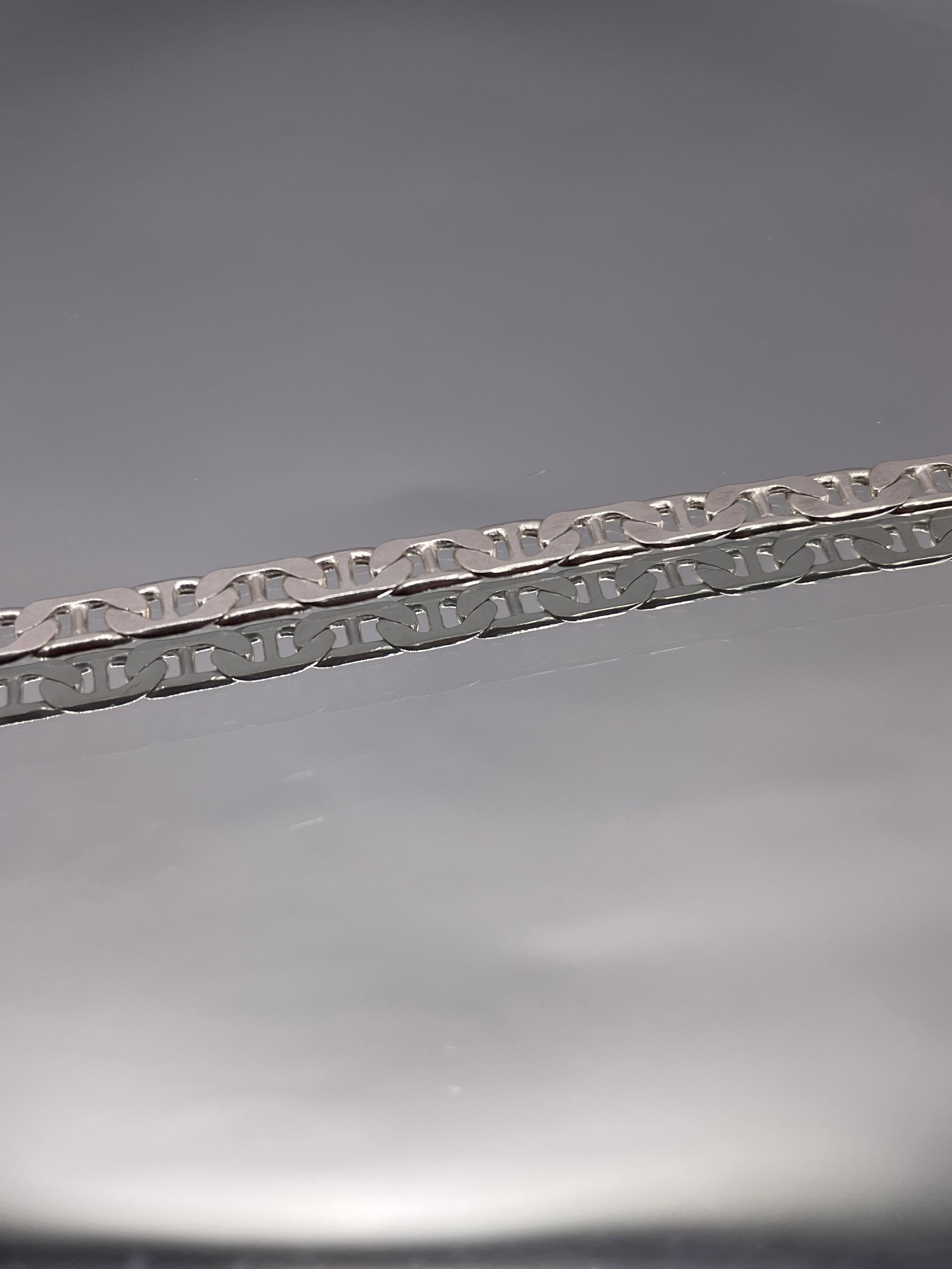 Italian Silver Dainty Mariner Link Bracelet