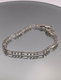 Italian Silver Figaro Classic Chain Bracelet