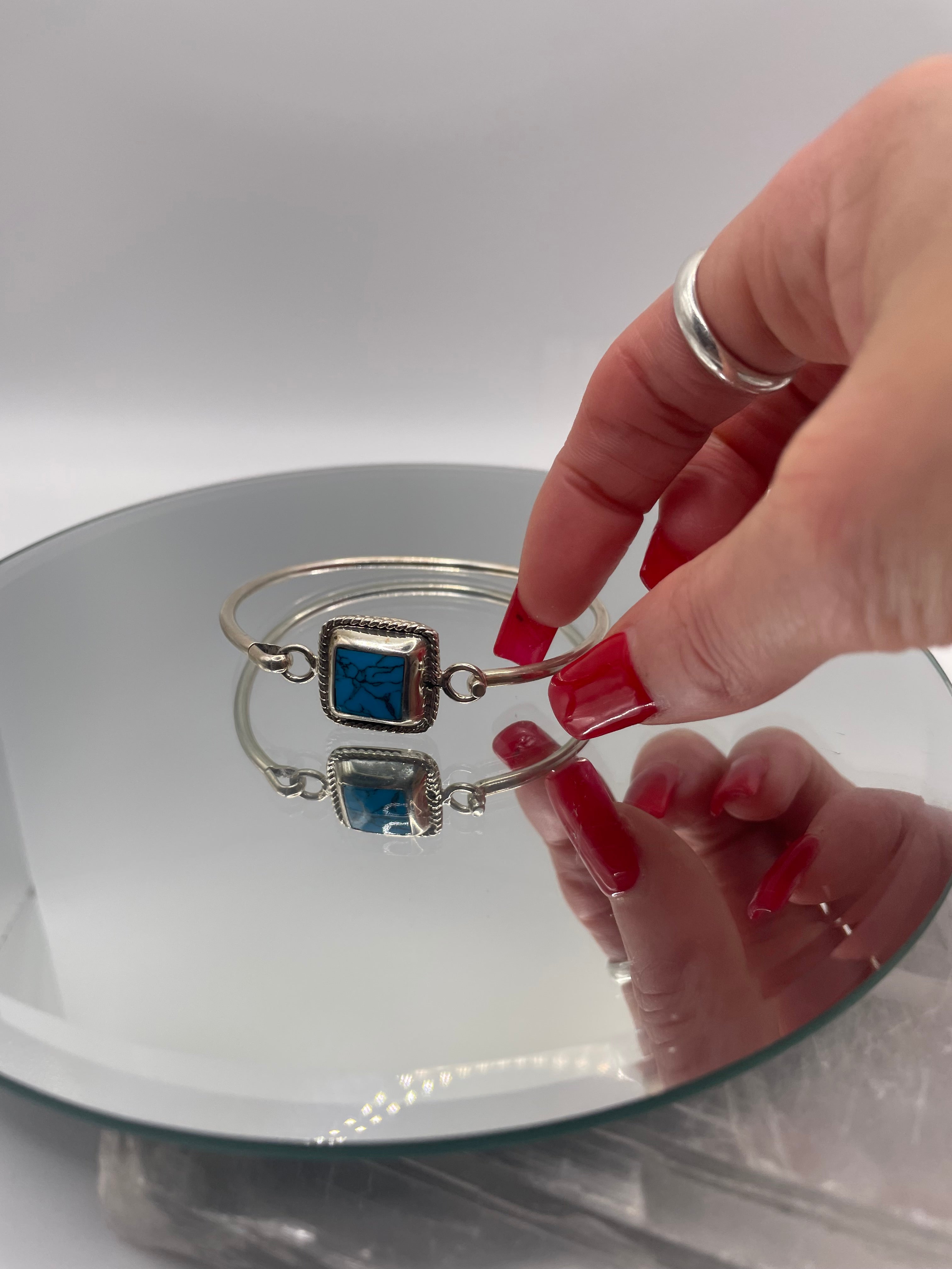 Sterling Silver Turquoise Bangle Bracelet