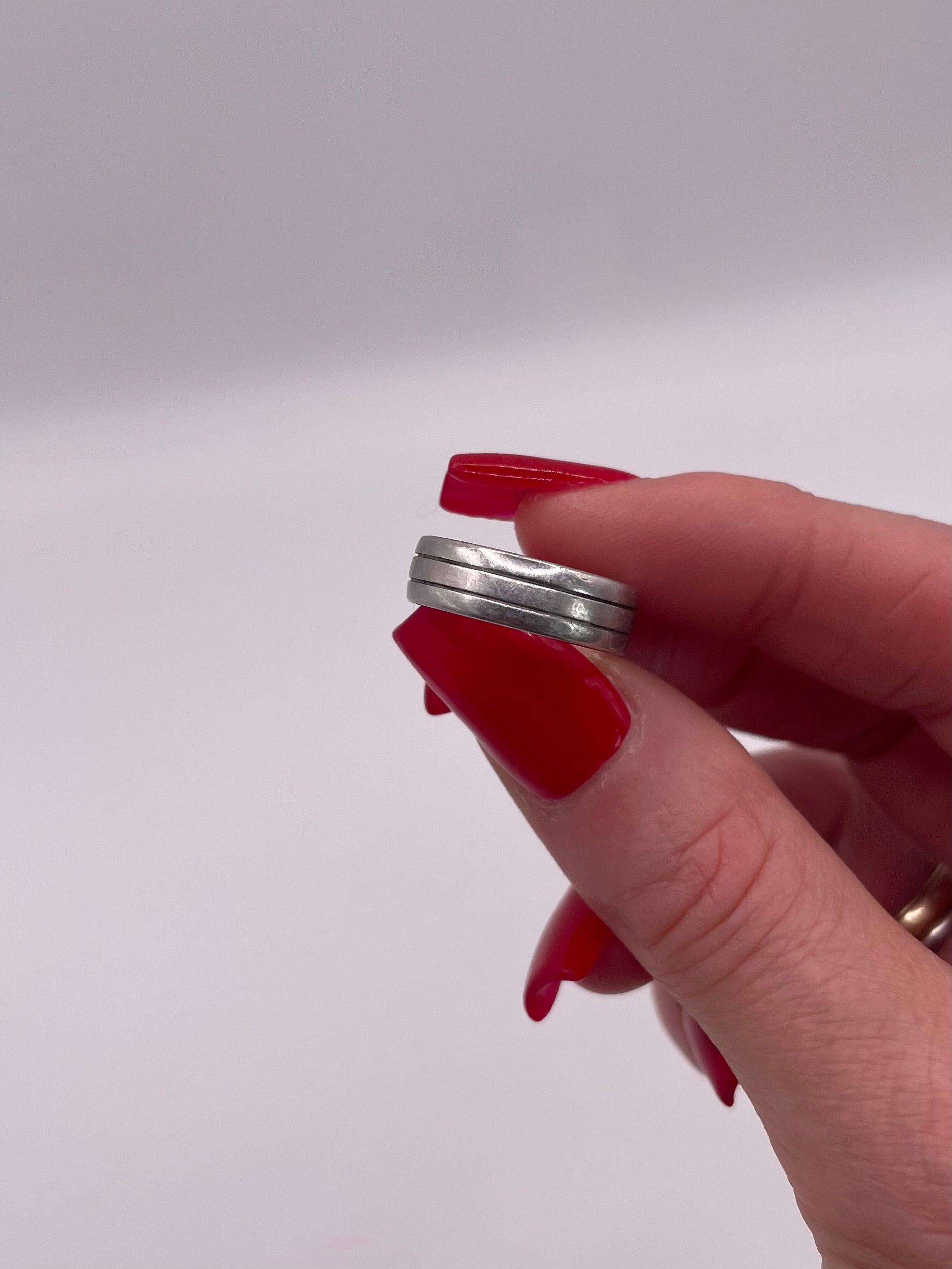 Sterling Silver Triple Band Minimal Stacking Ring