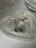 Crystal Heart Jewelry Dish Lidded Stacked Design