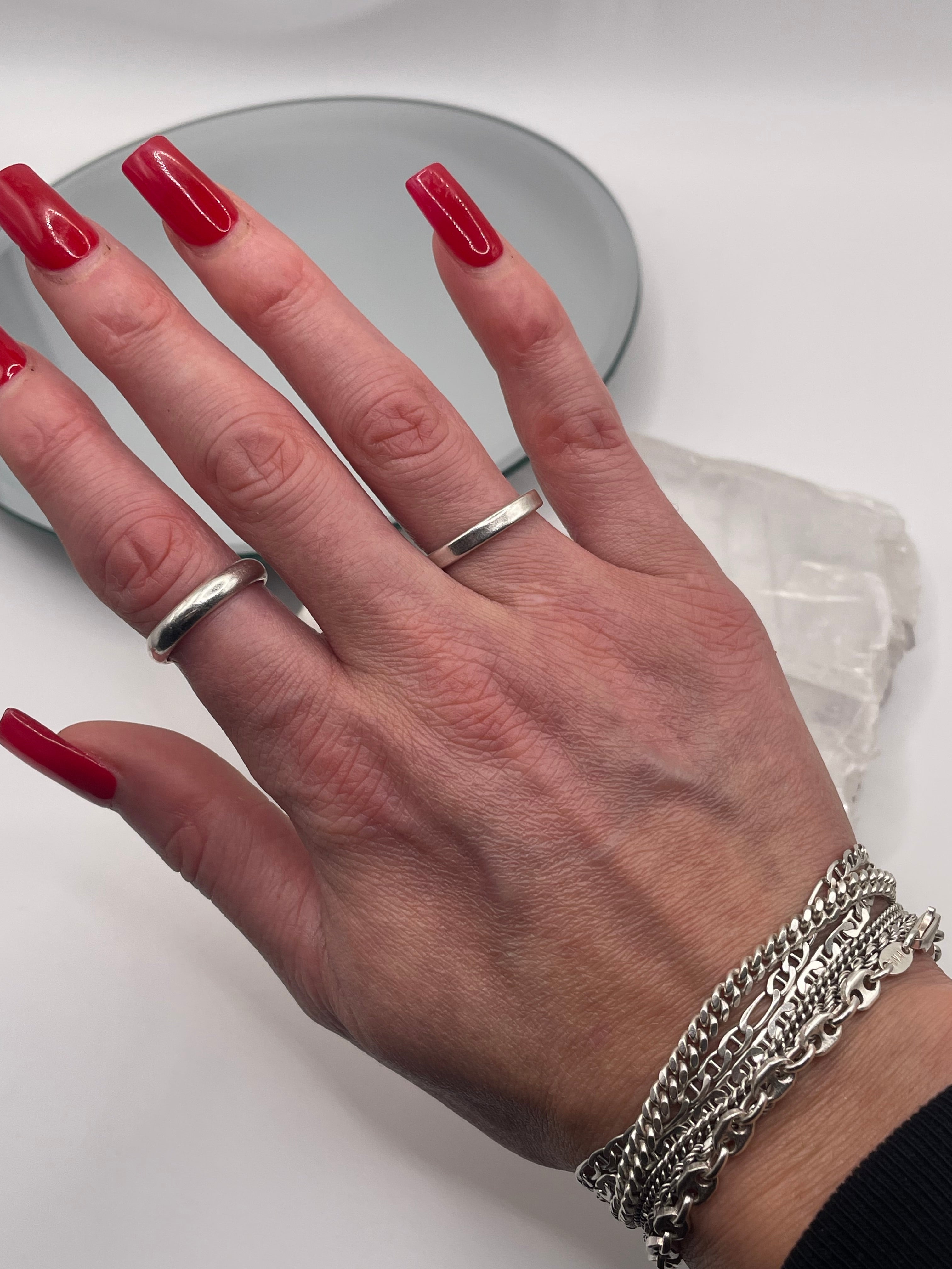 Sterling Silver Squared Edge Minimal Band Ring