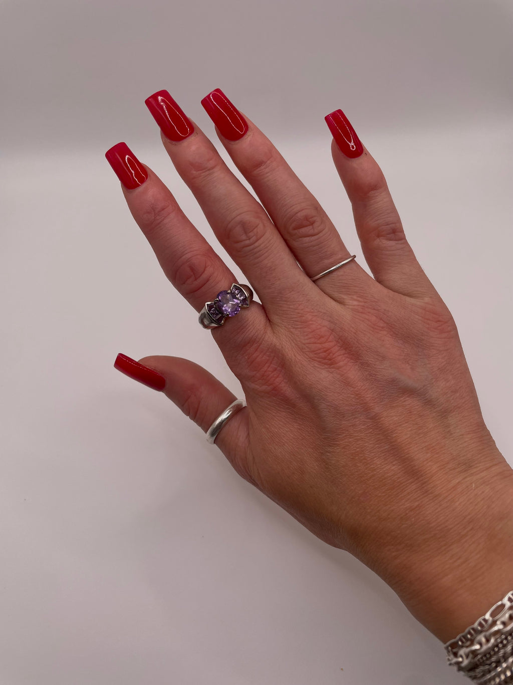 Sterling Silver Amethyst Statement Ring