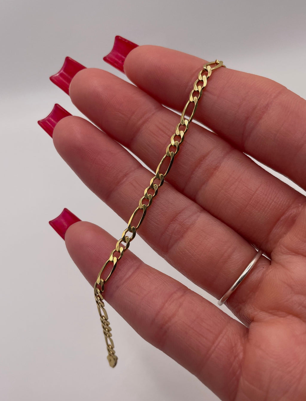 Gold Plated Sterling Silver Figaro Chain Bracelet