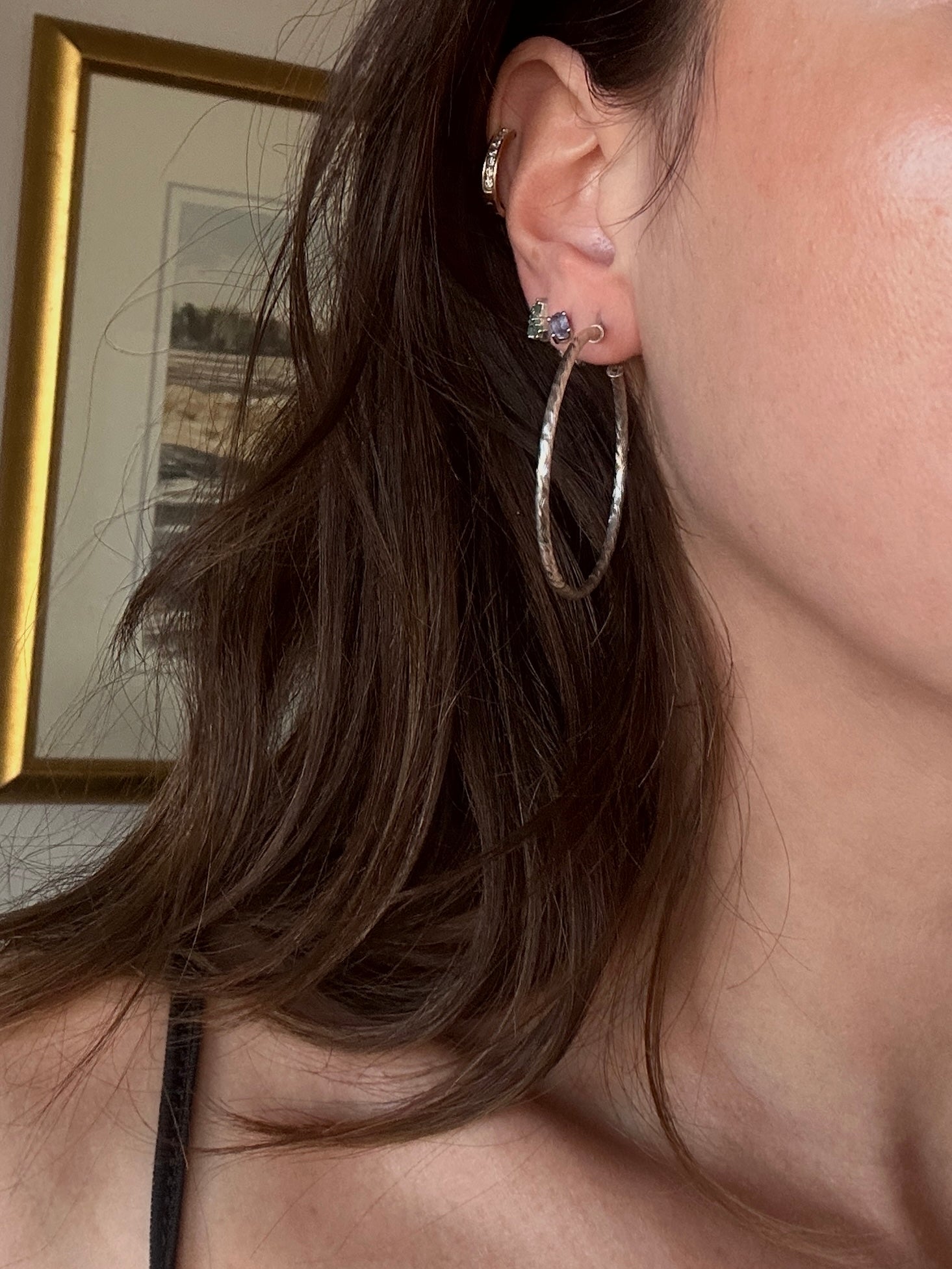 Sterling Silver Twisted Hoop Earrings