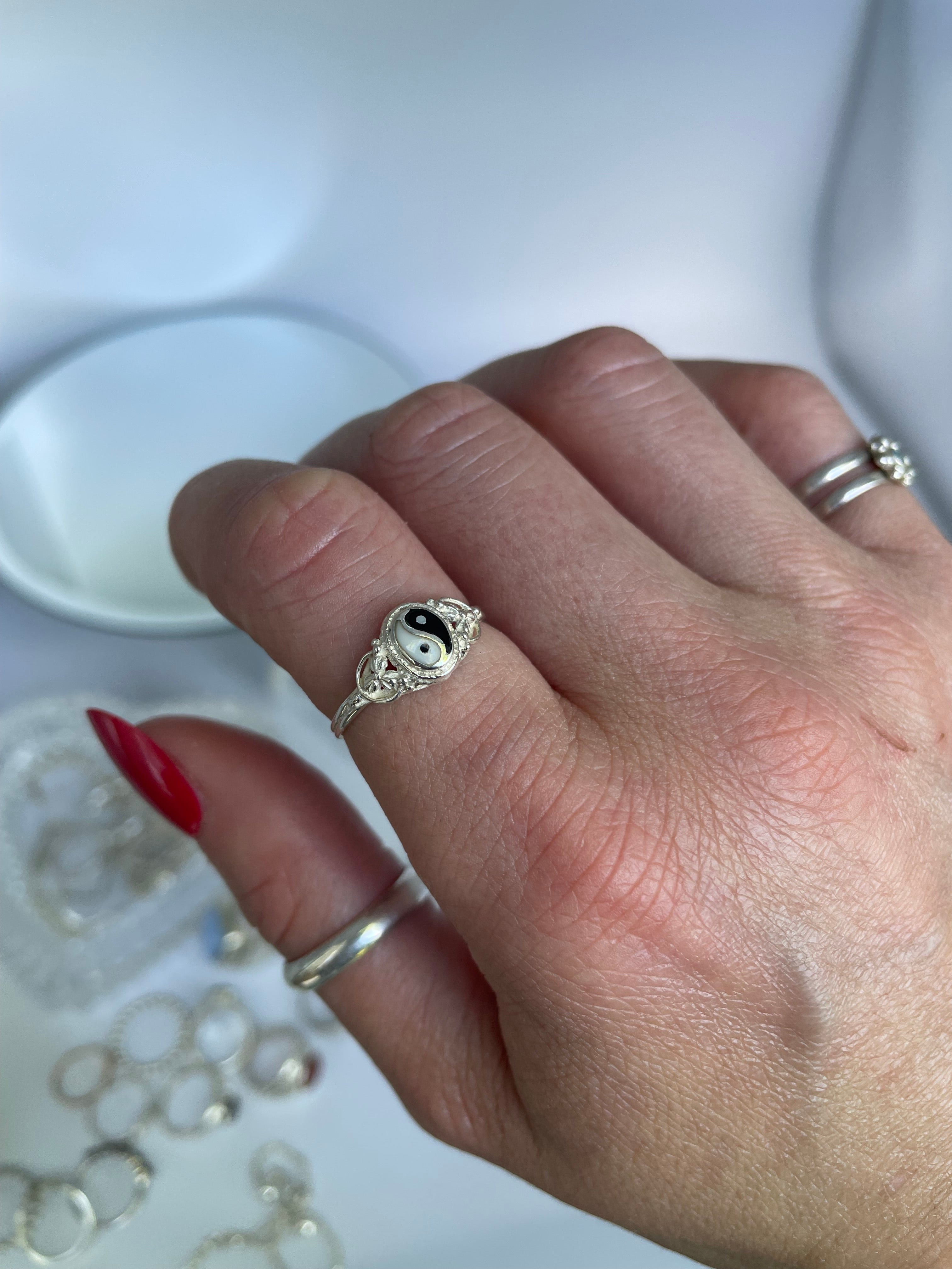 Sterling Silver Yin Yang Ring