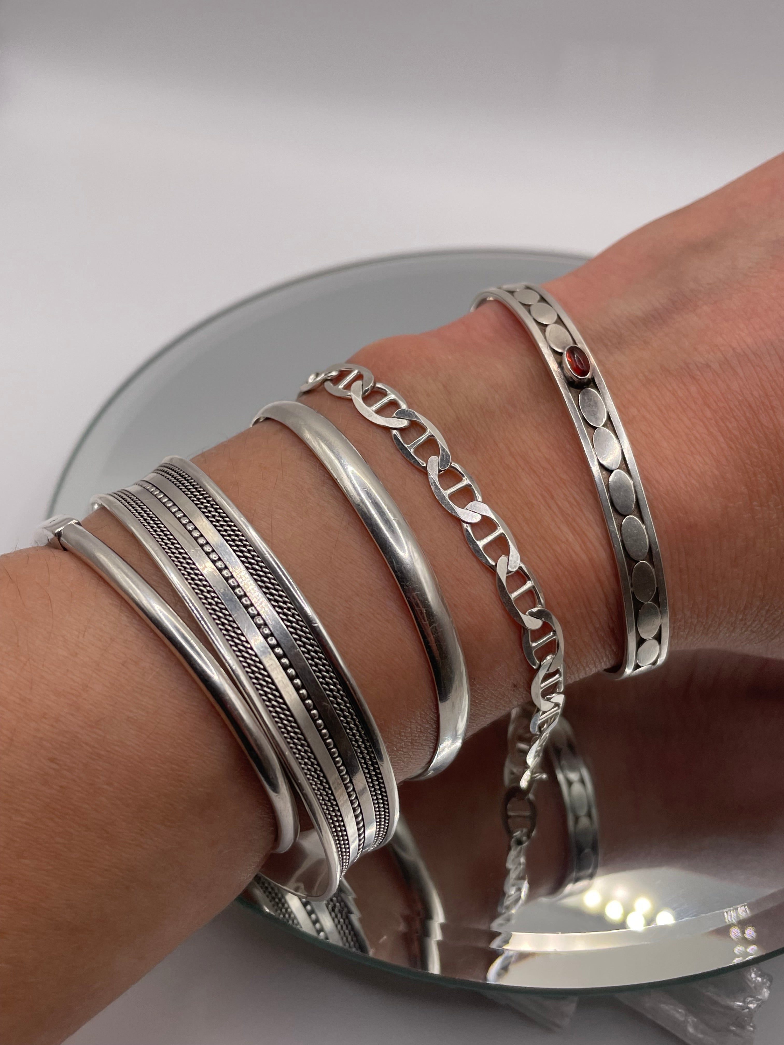 Italian Silver Thin Mariner Link Bracelet