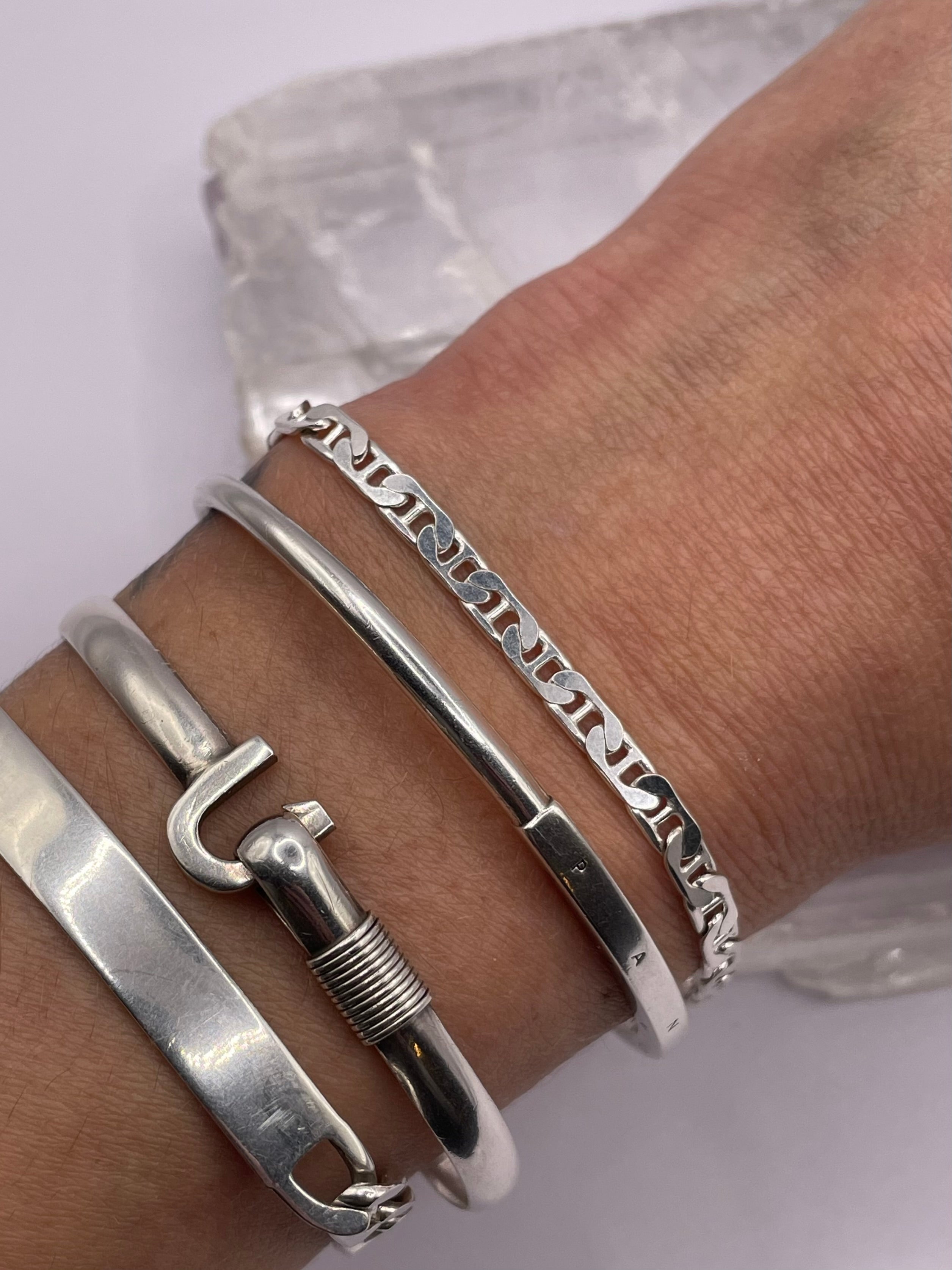 Italian Silver Dainty Mariner Link Bracelet