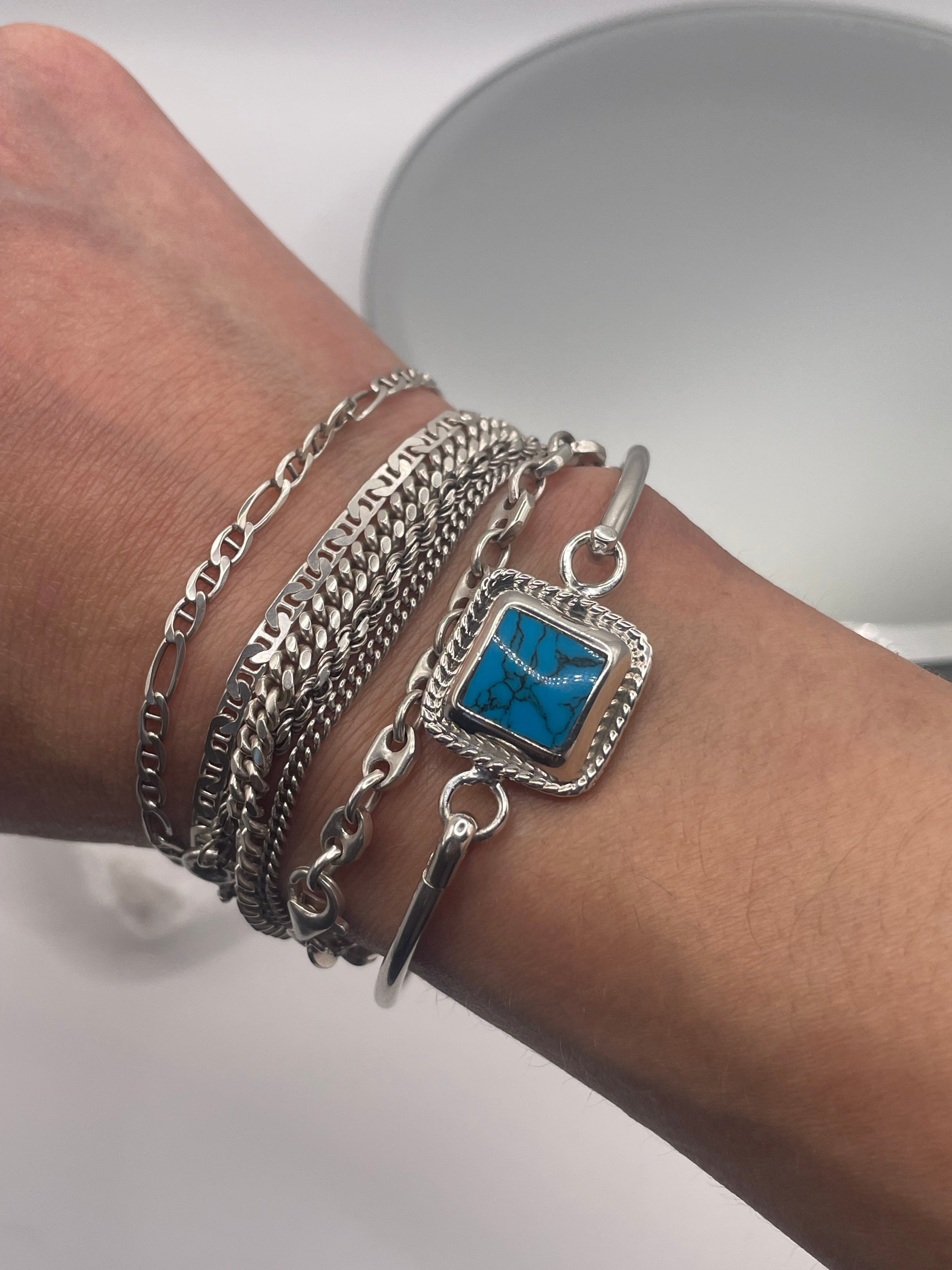 Sterling Silver Turquoise Bangle Bracelet