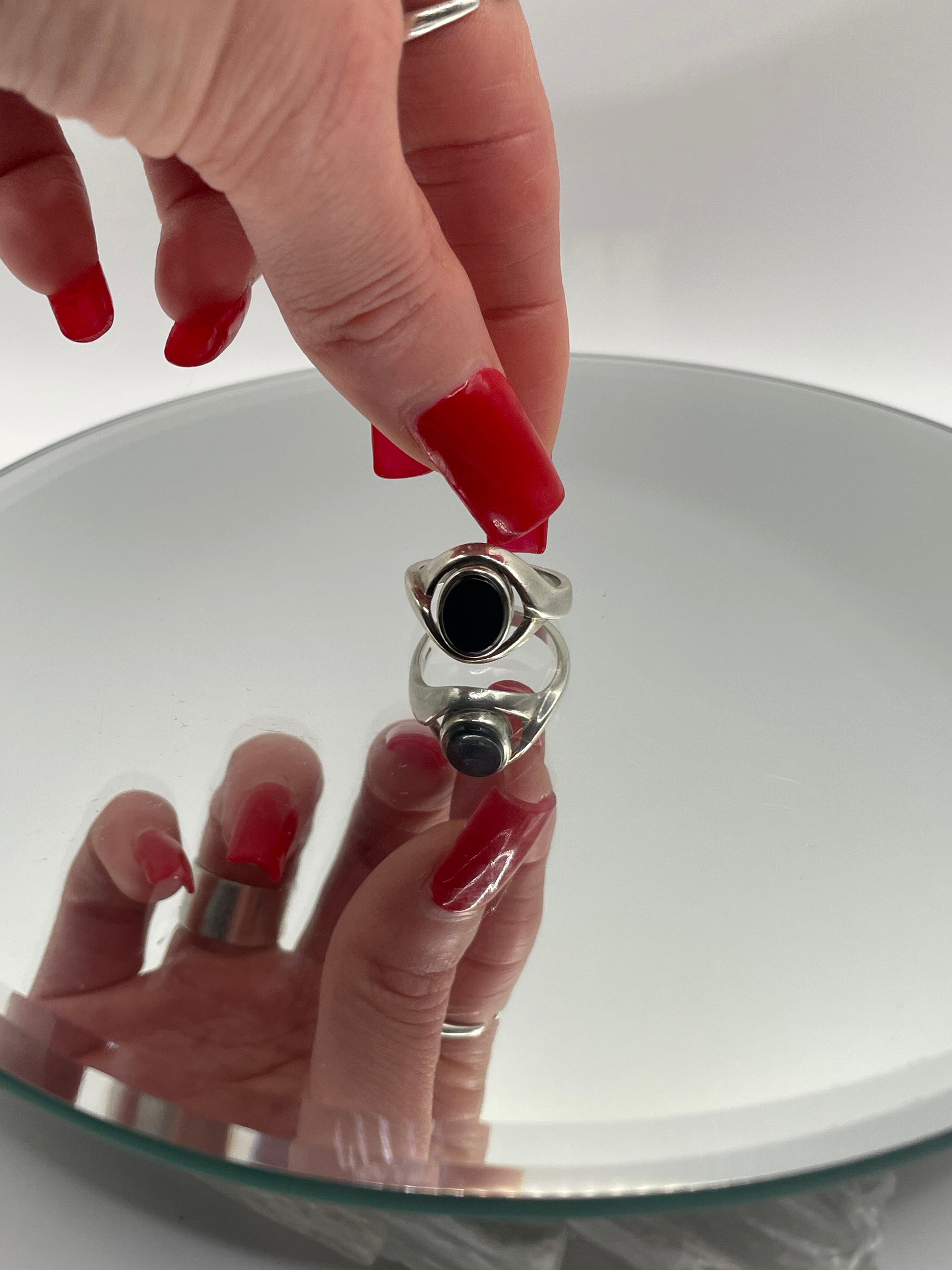 Sterling Silver Onyx Ring Oval Signet
