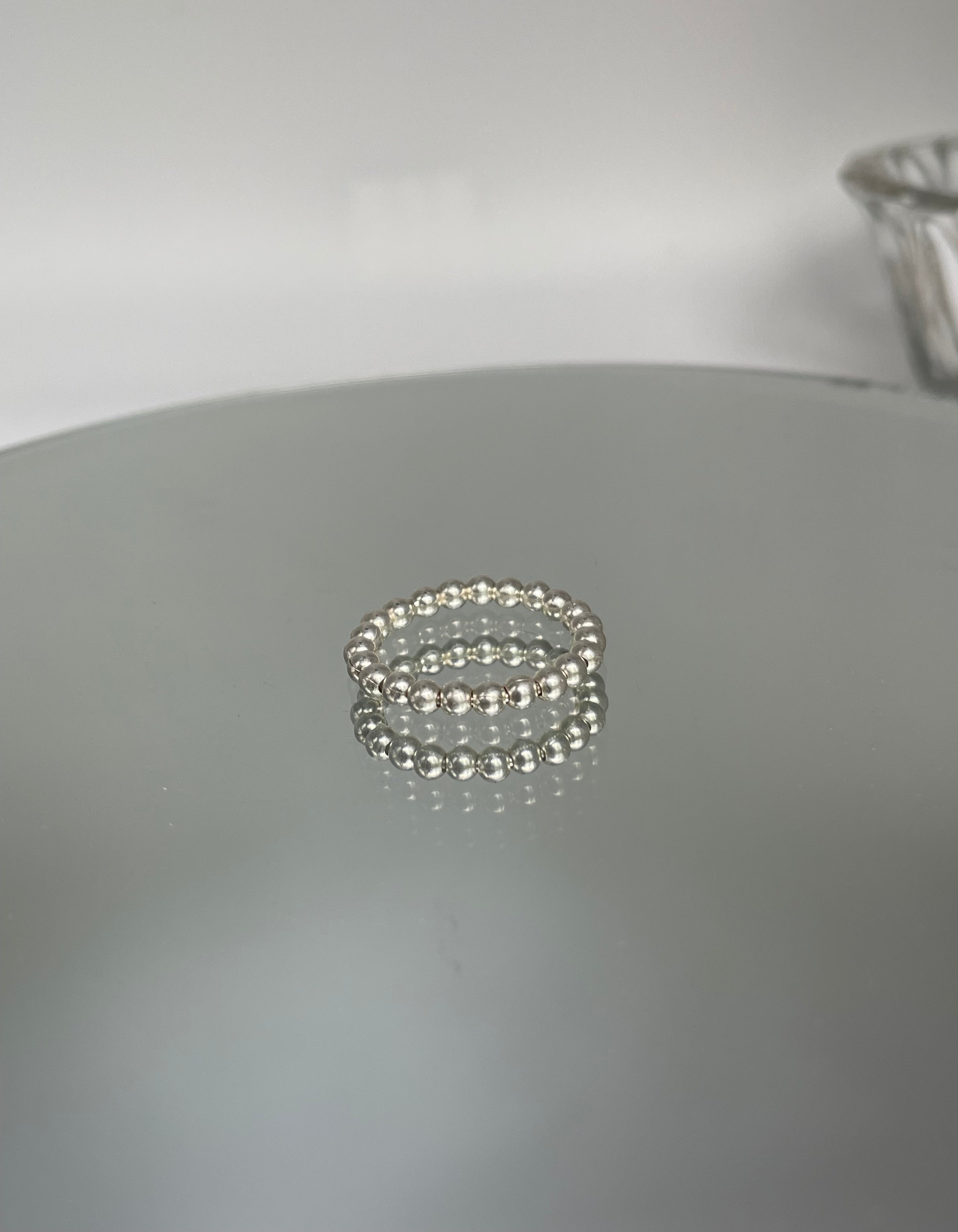 Silver Bead Stacking Ring