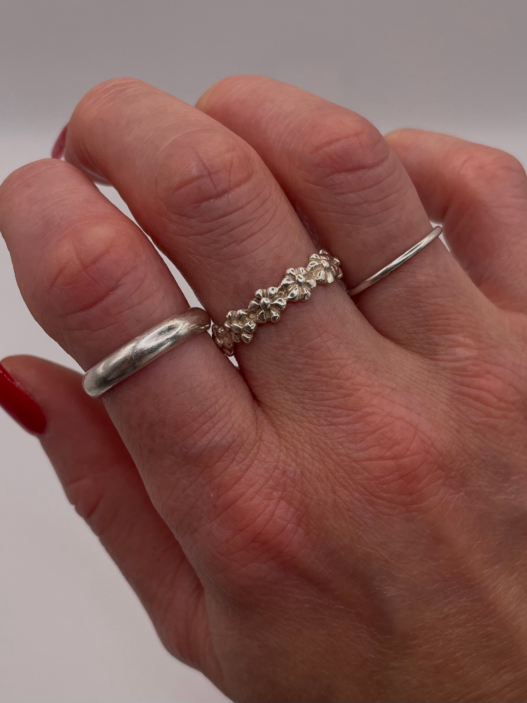 Sterling Silver Daisy Stacking Ring
