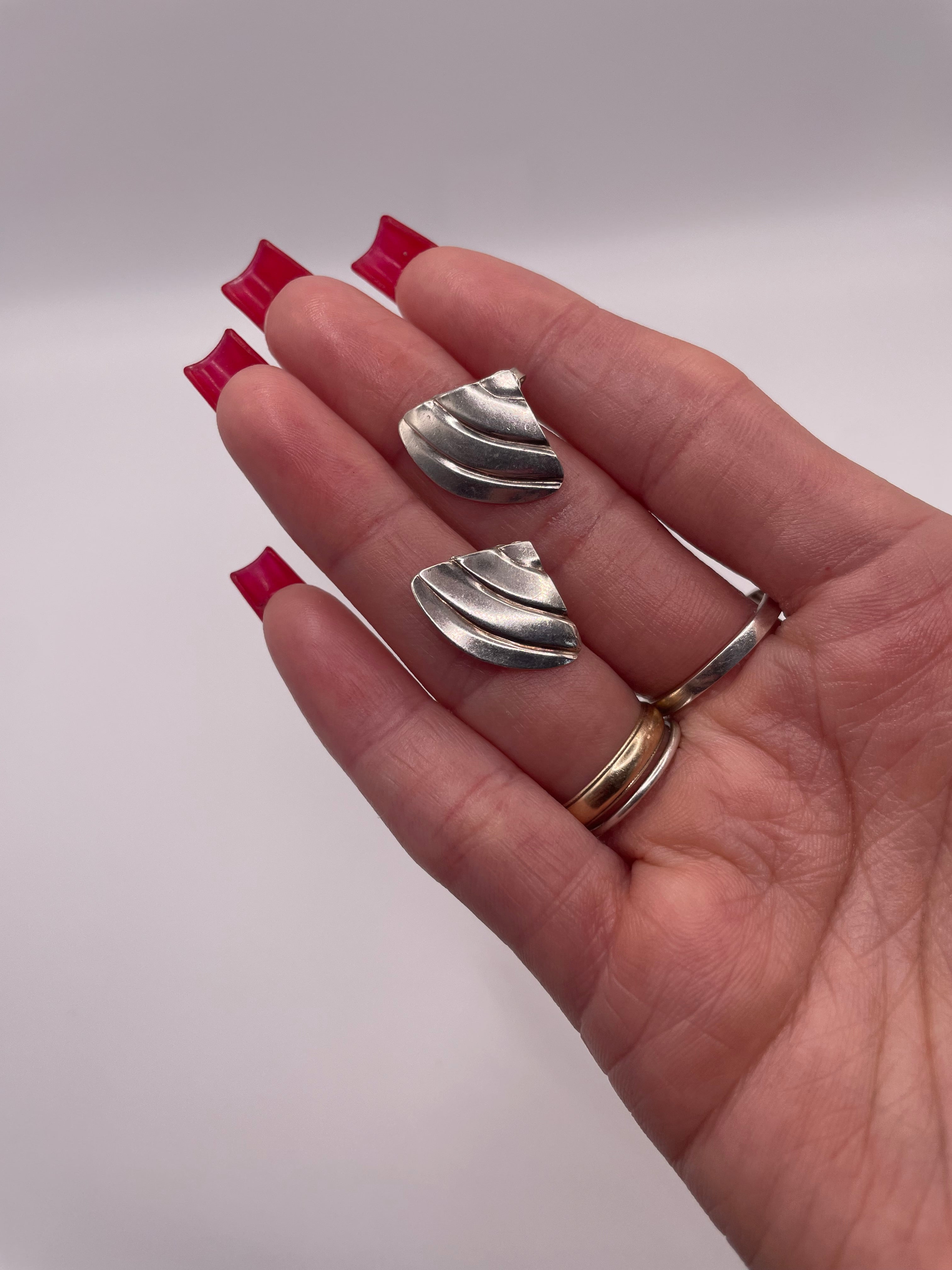 Sterling Silver Dainty Shell Earrings