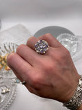 Sterling Silver Amethyst Floral Cluster Ring