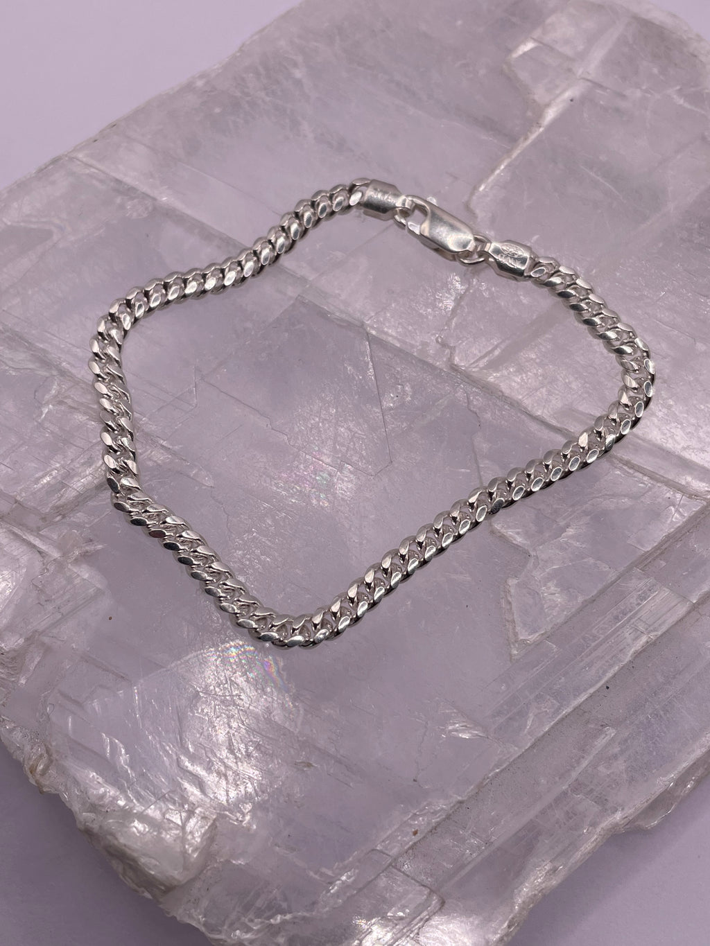 Italian Silver Curb Chain Bracelet