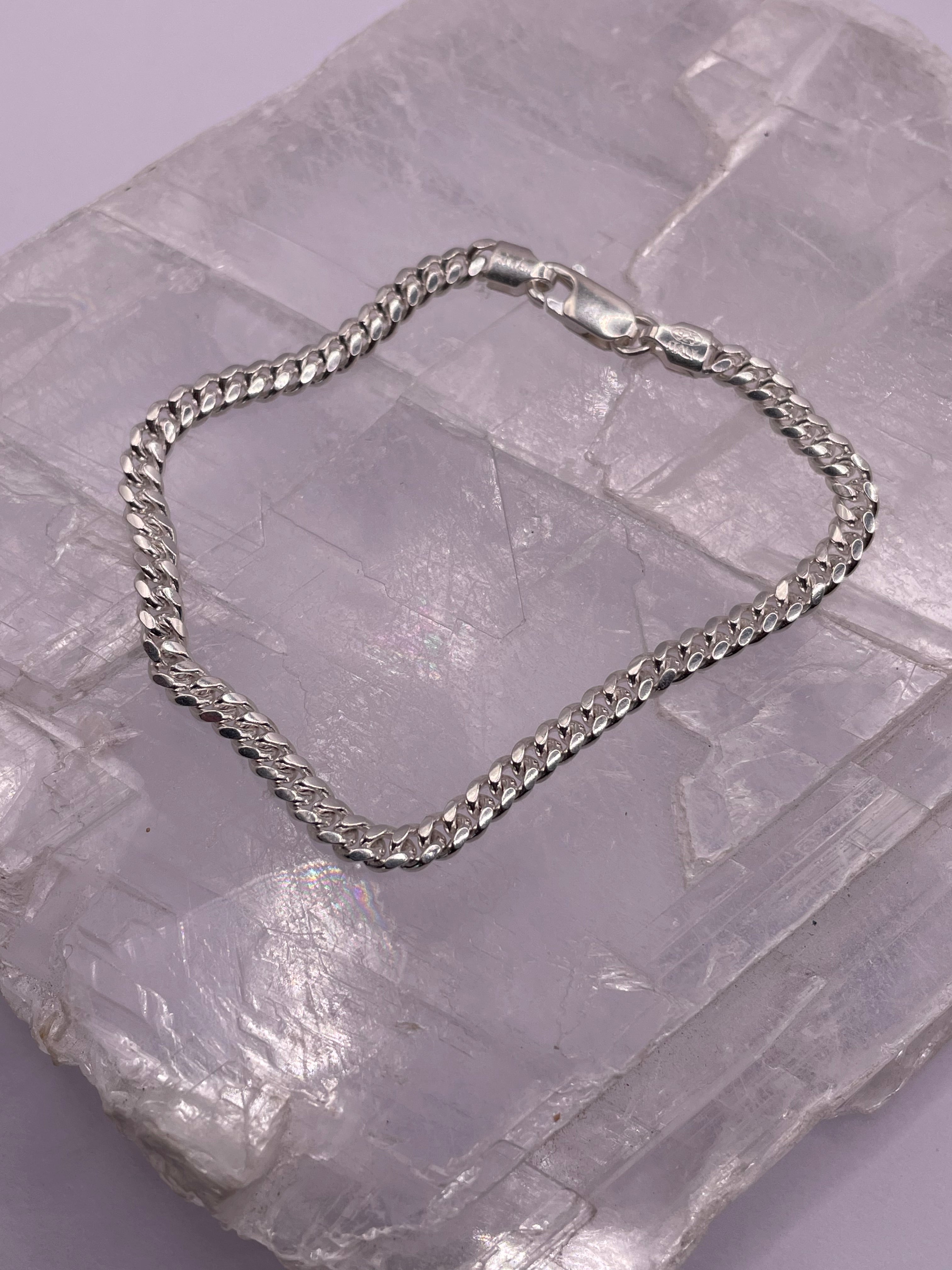 Italian Silver Curb Chain Bracelet