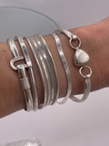 Italian Silver Minimal Herringbone Chain Bracelet