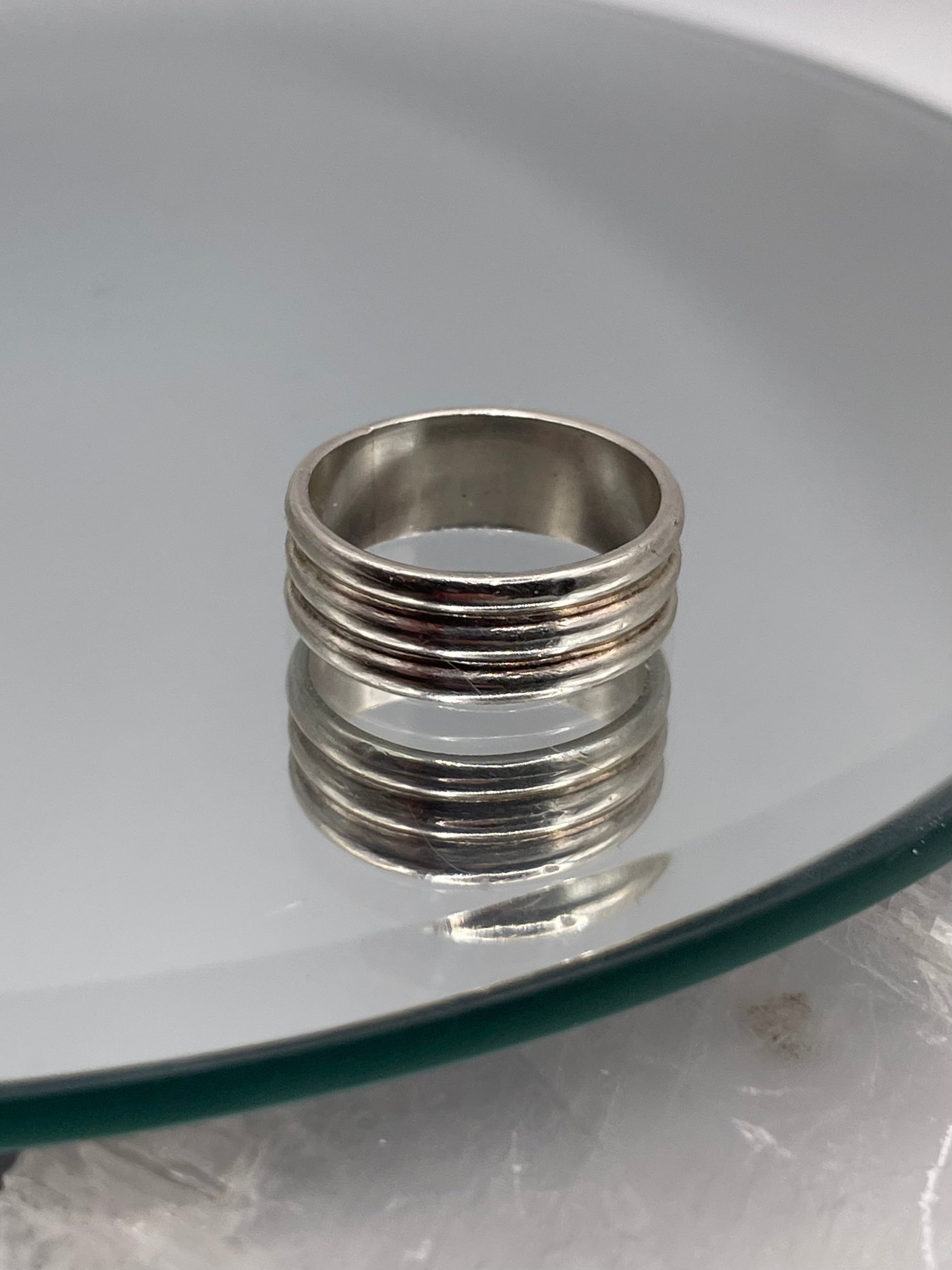 Sterling Silver Chunky Triple Band Ring