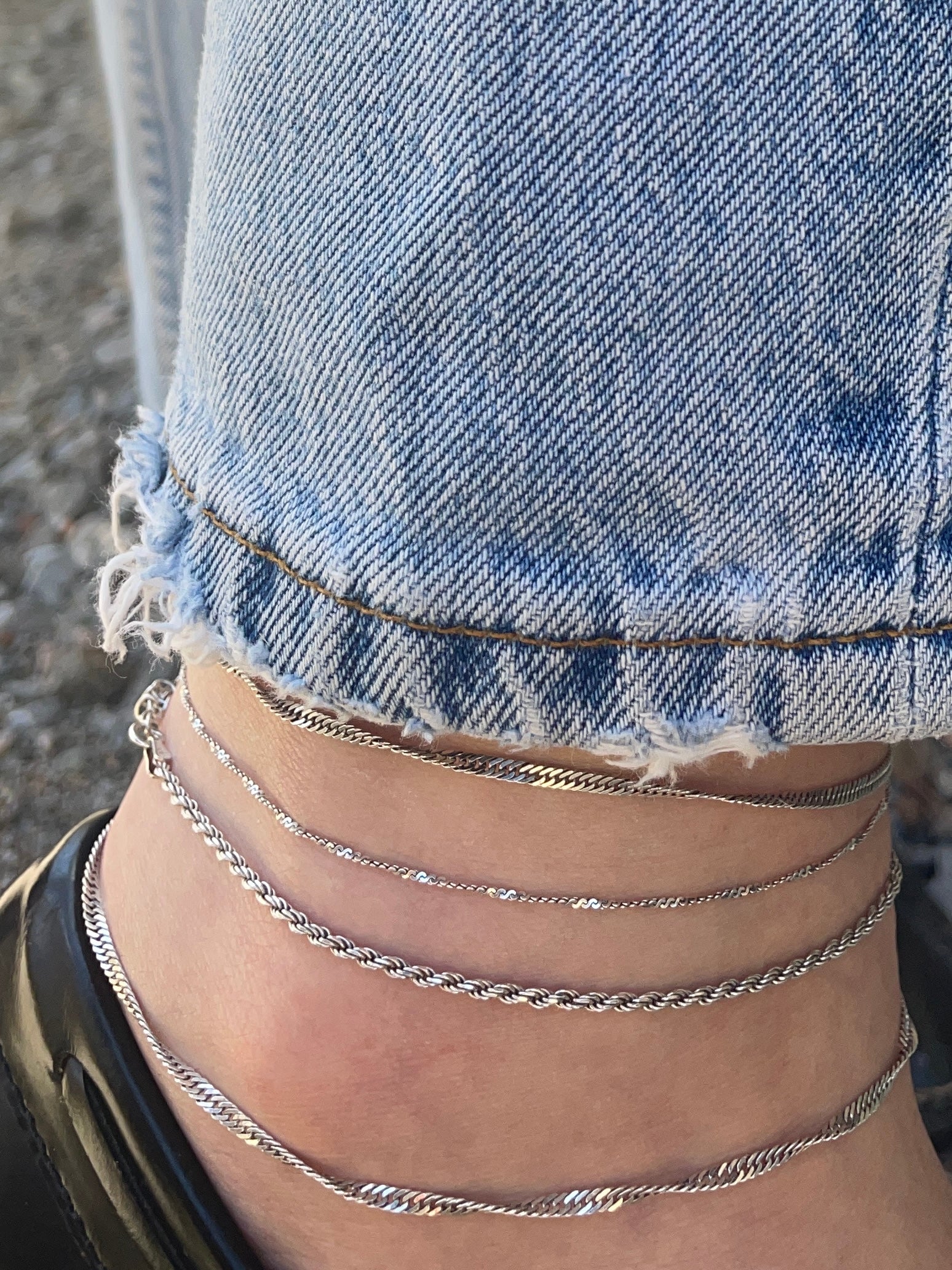 Small Twisted Chain Anklet