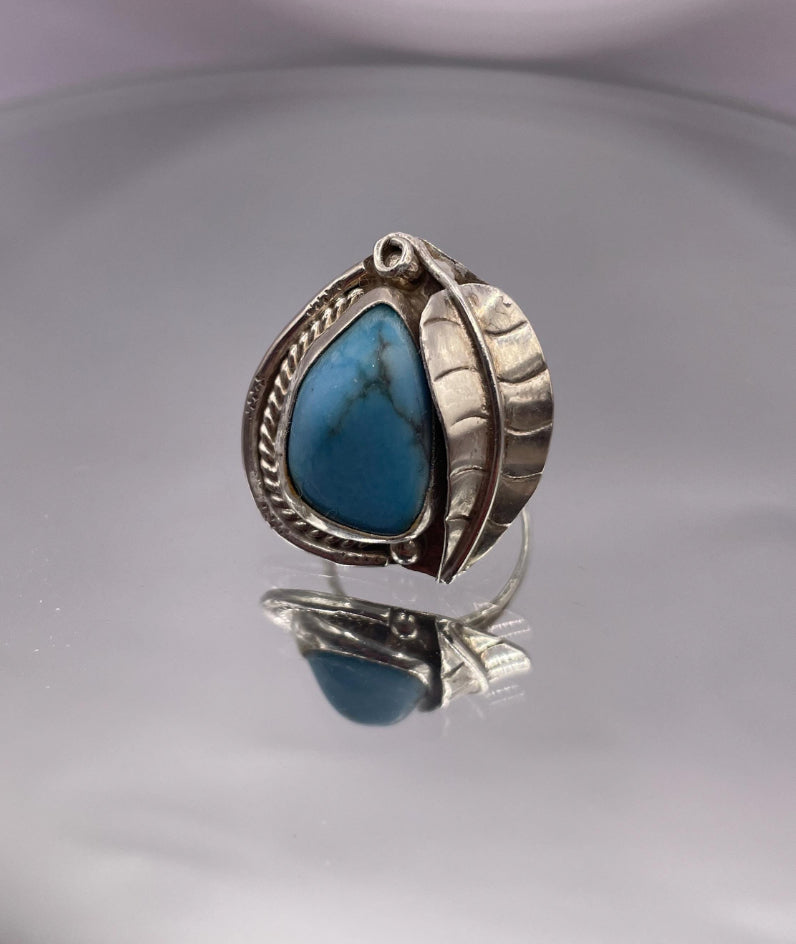 Sterling Silver Handmade Navajo Turquoise Ring