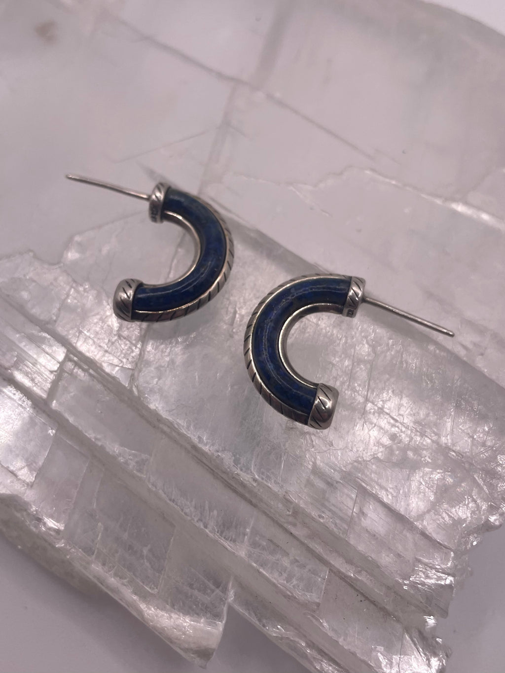 Navajo Lapis + Turquoise Inlay Earrings