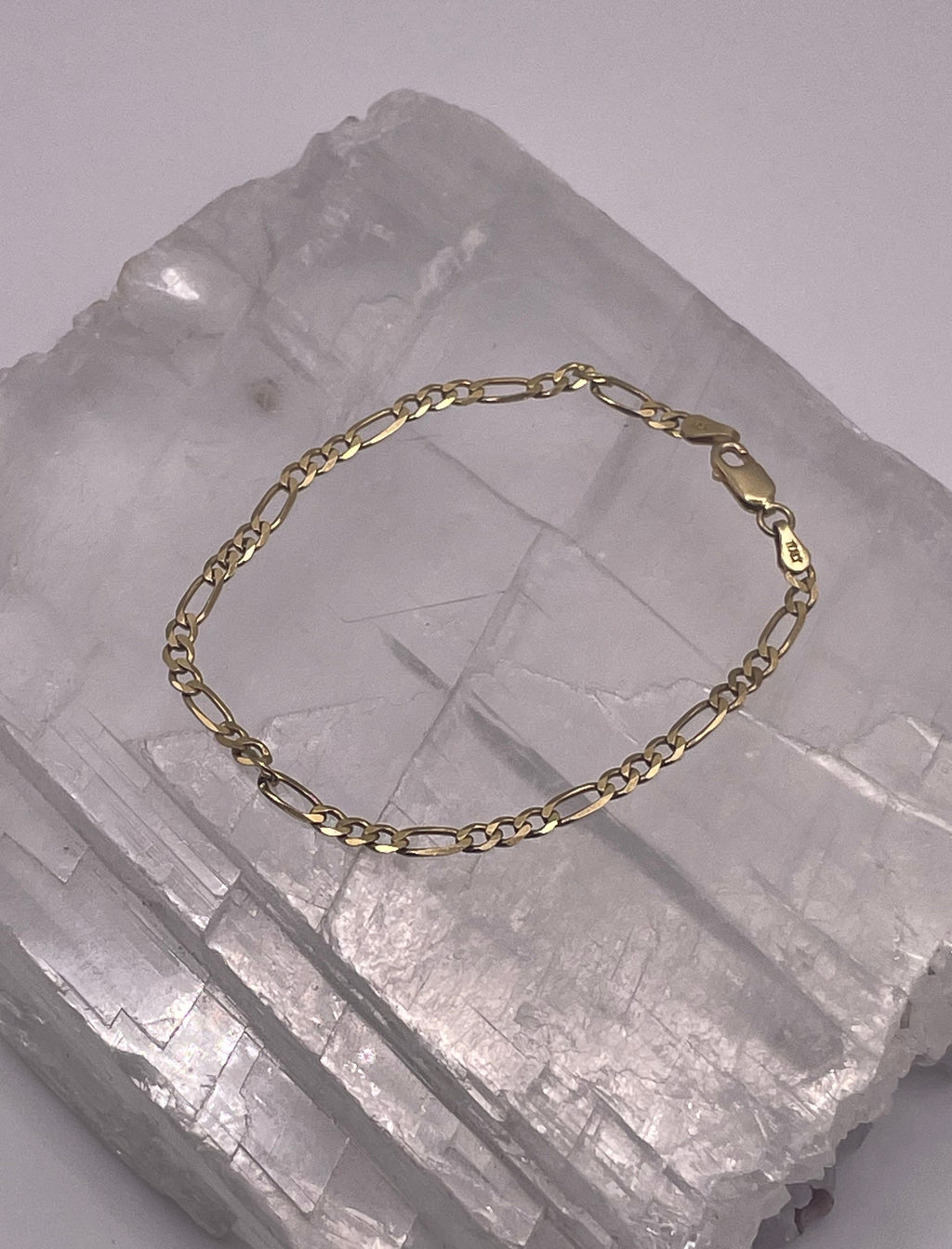 Gold Plated Sterling Silver Figaro Chain Bracelet