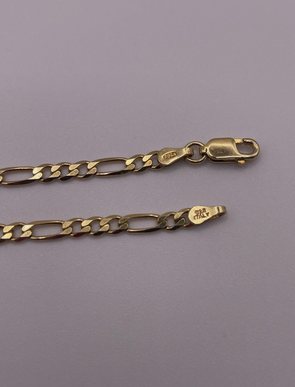 Gold Plated Sterling Silver Figaro Chain Bracelet