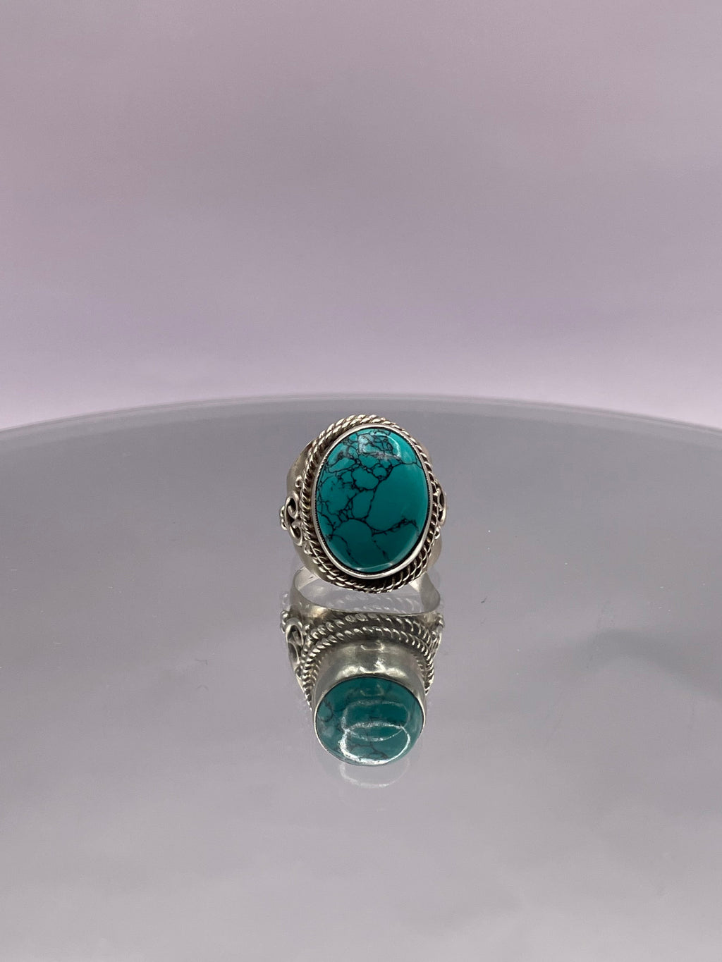 Sterling Silver Turquoise Statement Filigree Ring