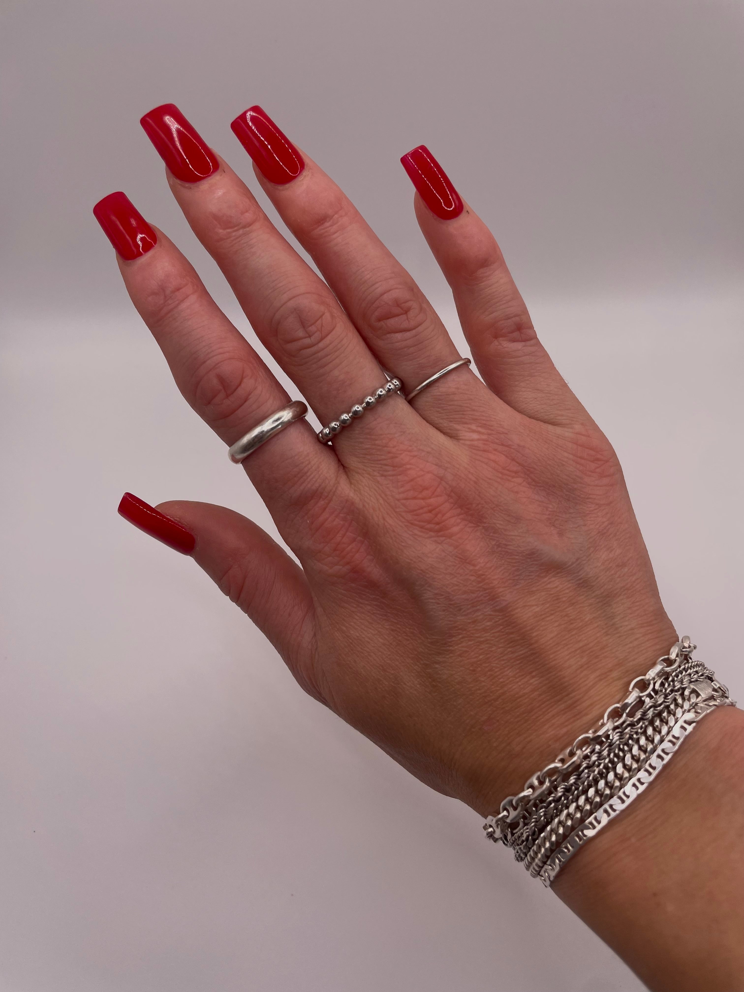 Sterling Silver Beaded Stacking Ring