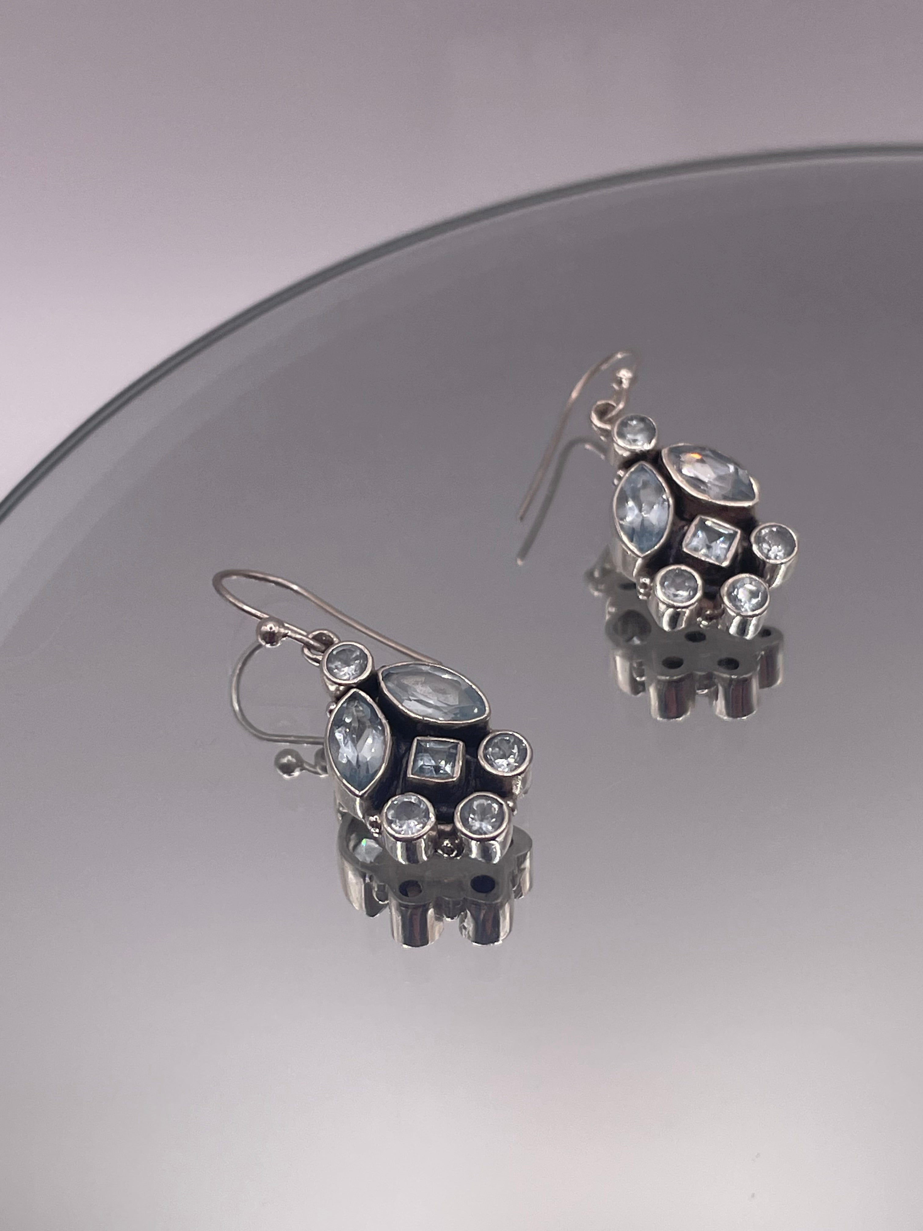 Topaz Cluster Drop Earrings