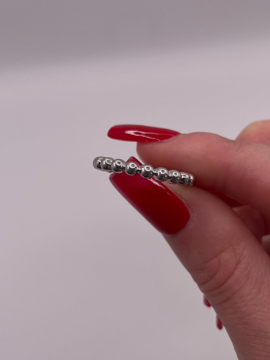 Sterling Silver Beaded Stacking Ring
