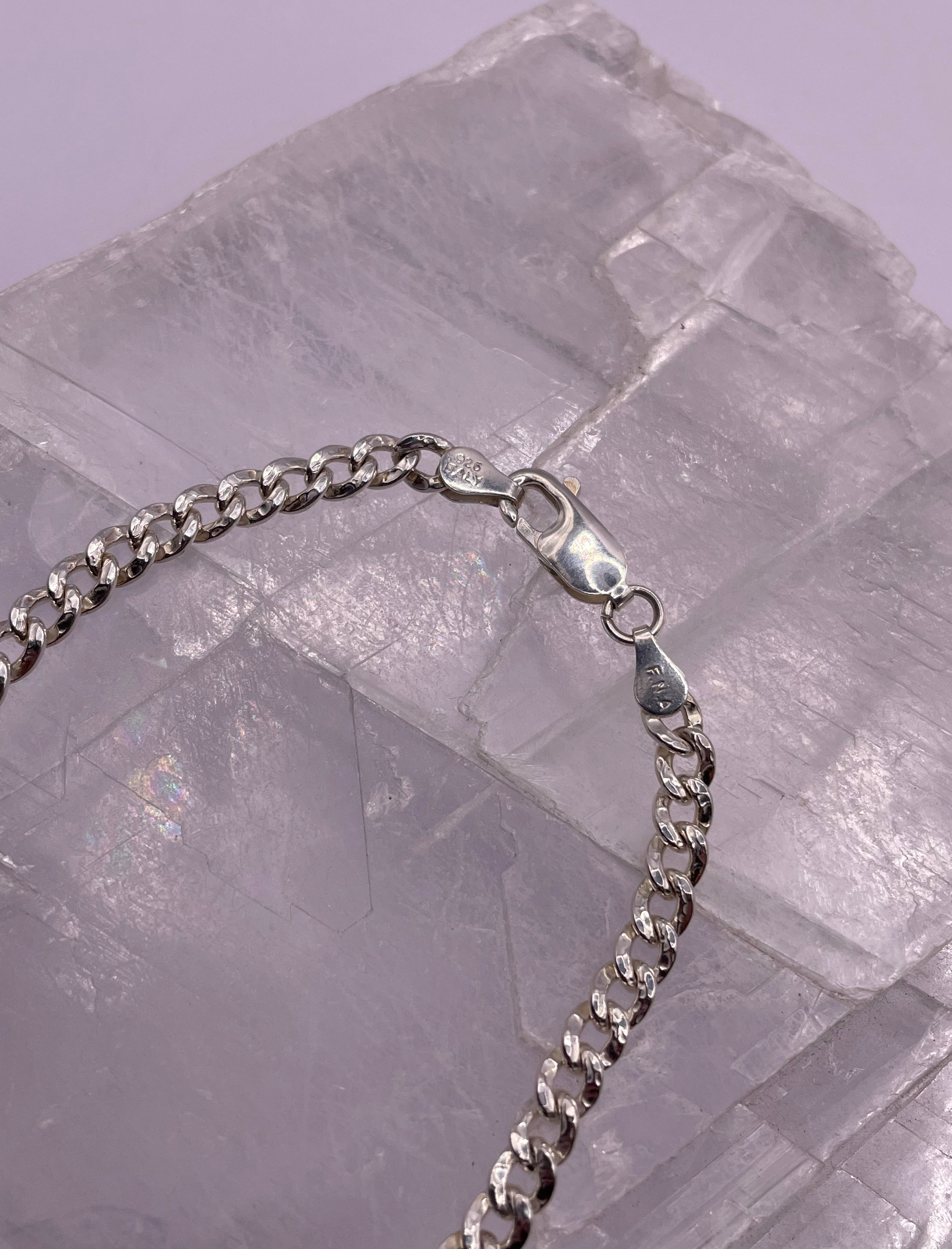 Classic Italian Silver Curb Chain Bracelet