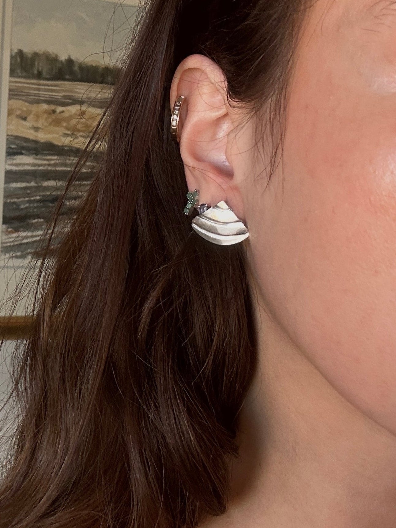 Sterling Silver Dainty Shell Earrings