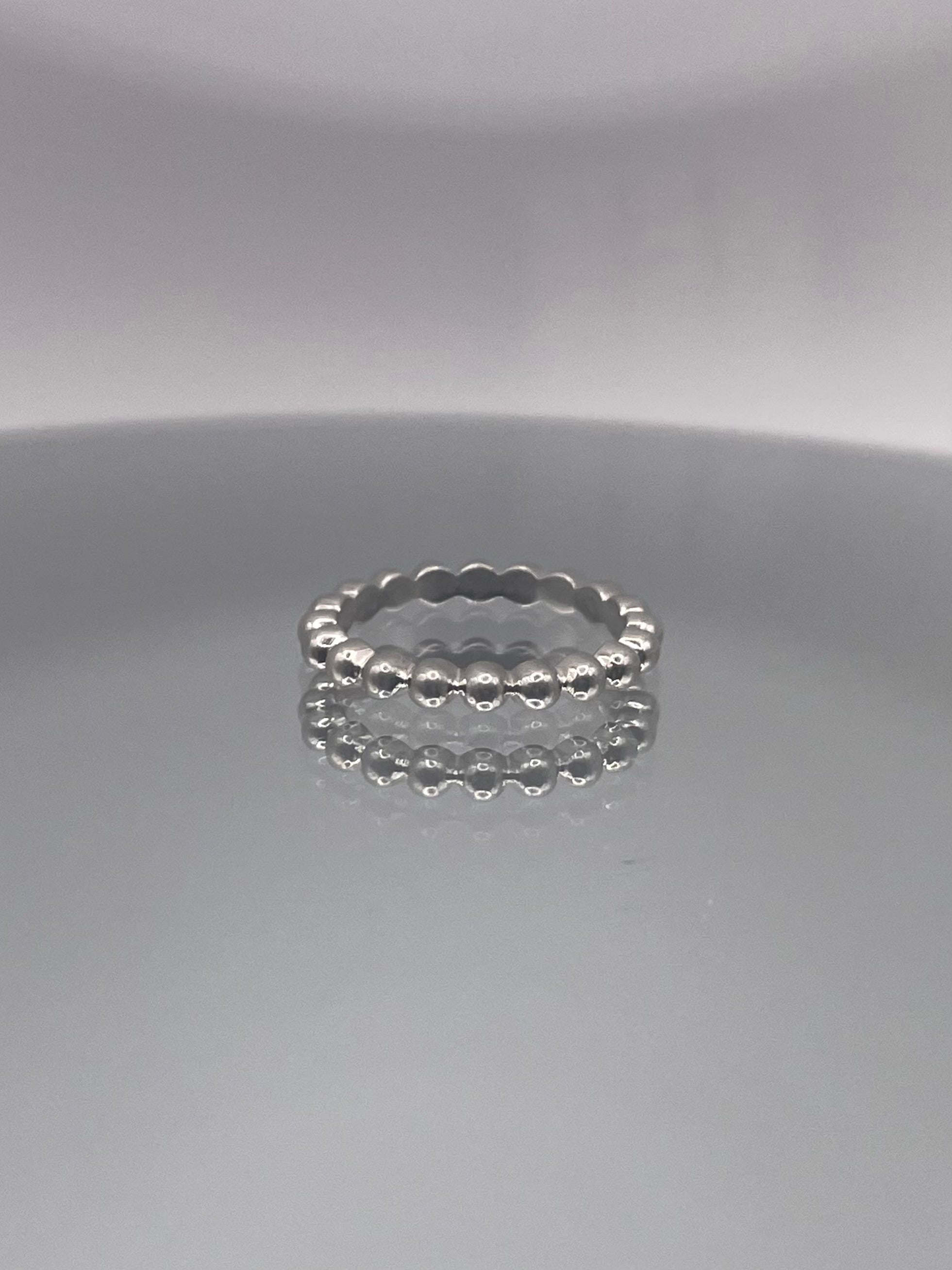 Sterling Silver Beaded Stacking Ring