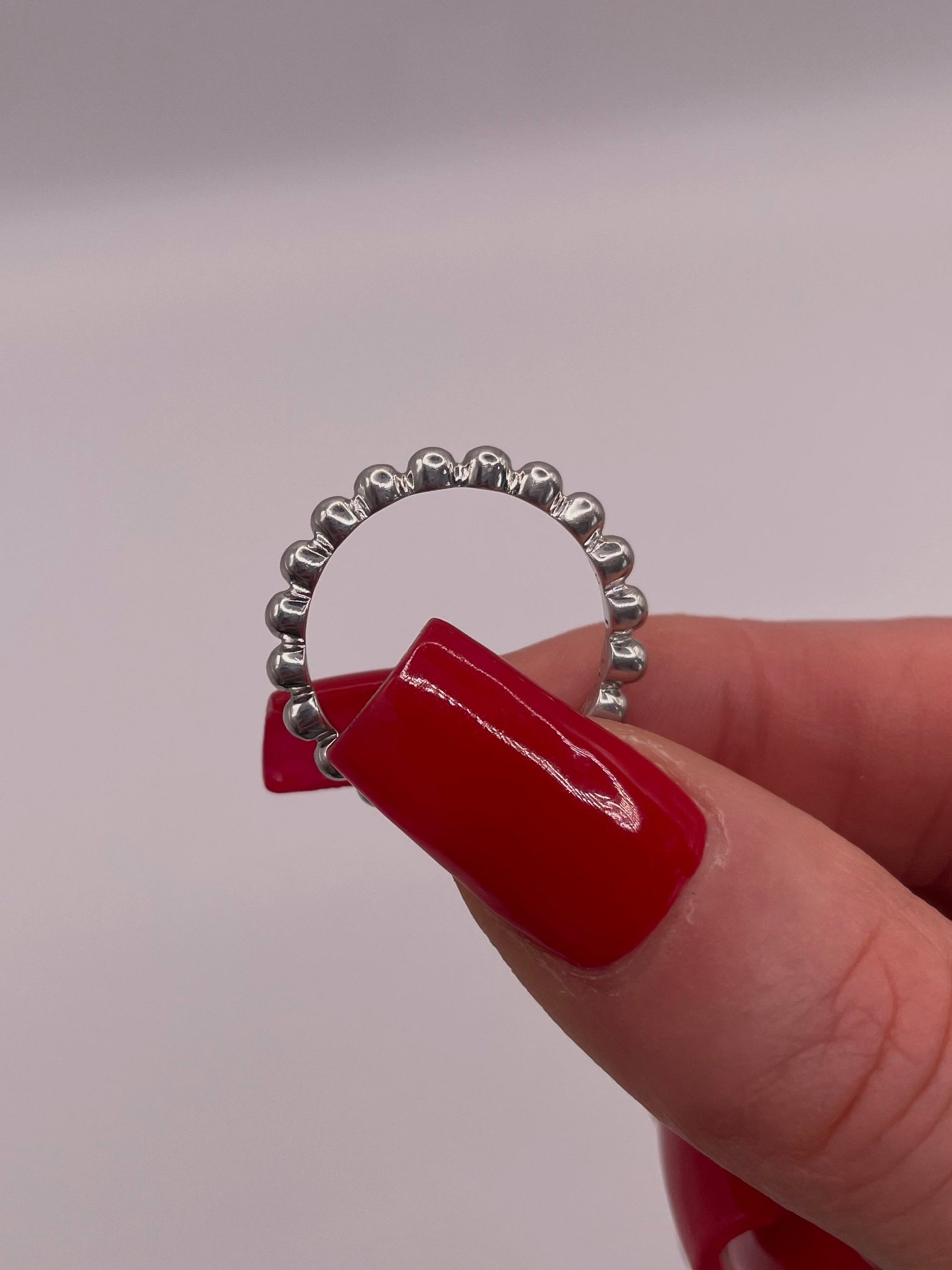 Sterling Silver Beaded Stacking Ring