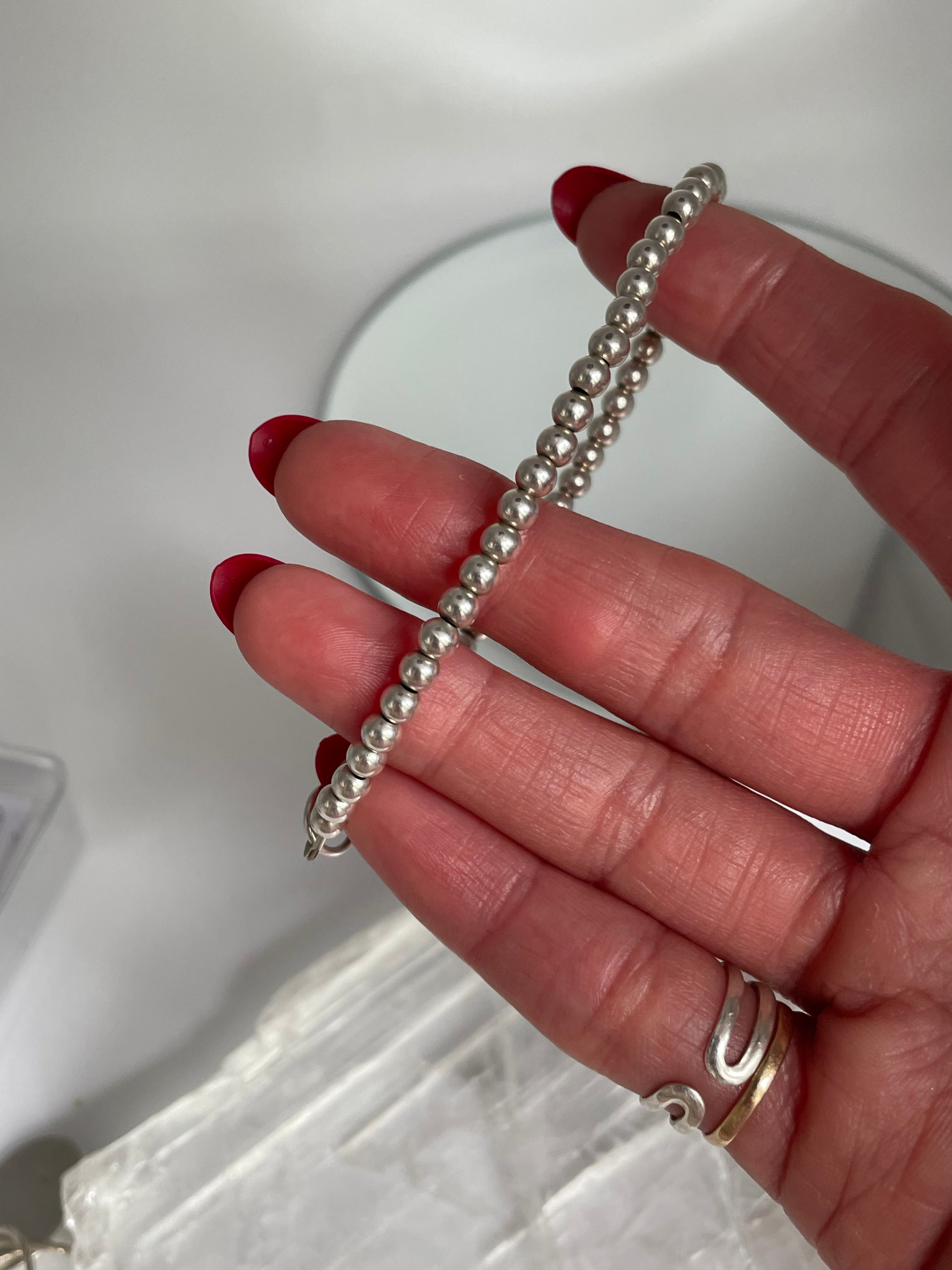 Silver Bead Stacking Bracelet