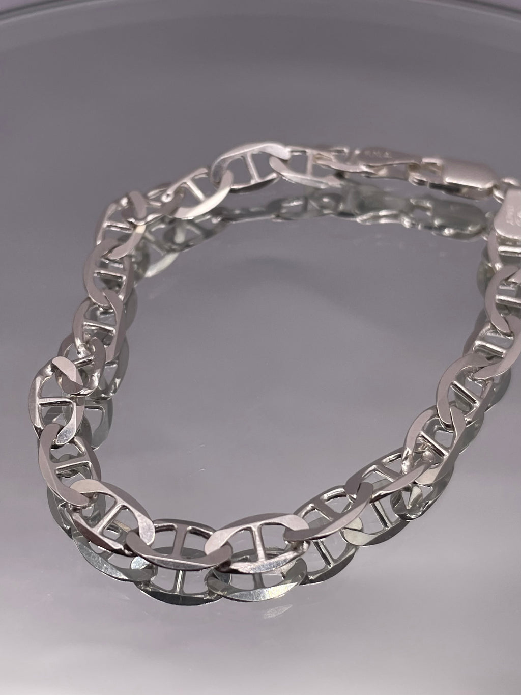 Italian Silver Thin Mariner Link Bracelet