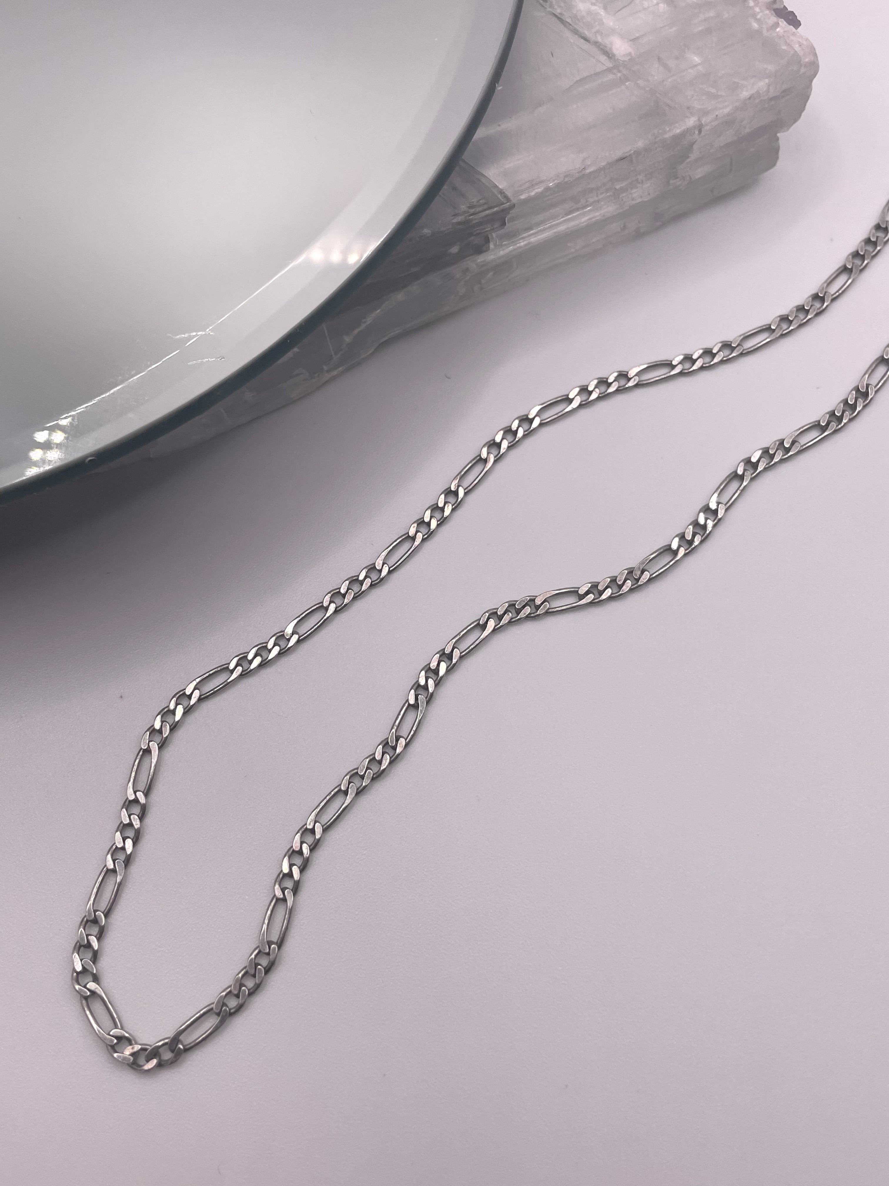 Sterling Silver Figaro Classic Chain Necklace