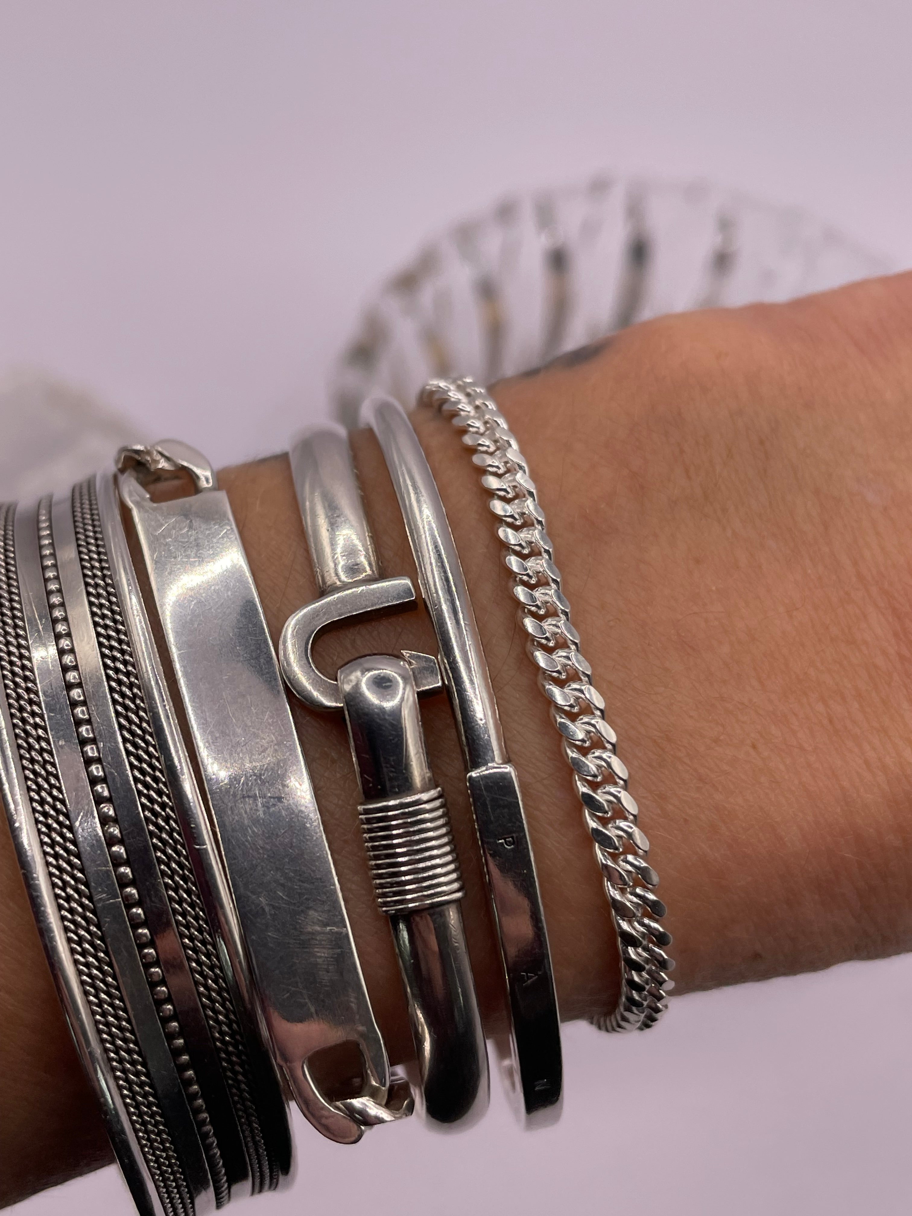 Italian Silver Curb Chain Bracelet