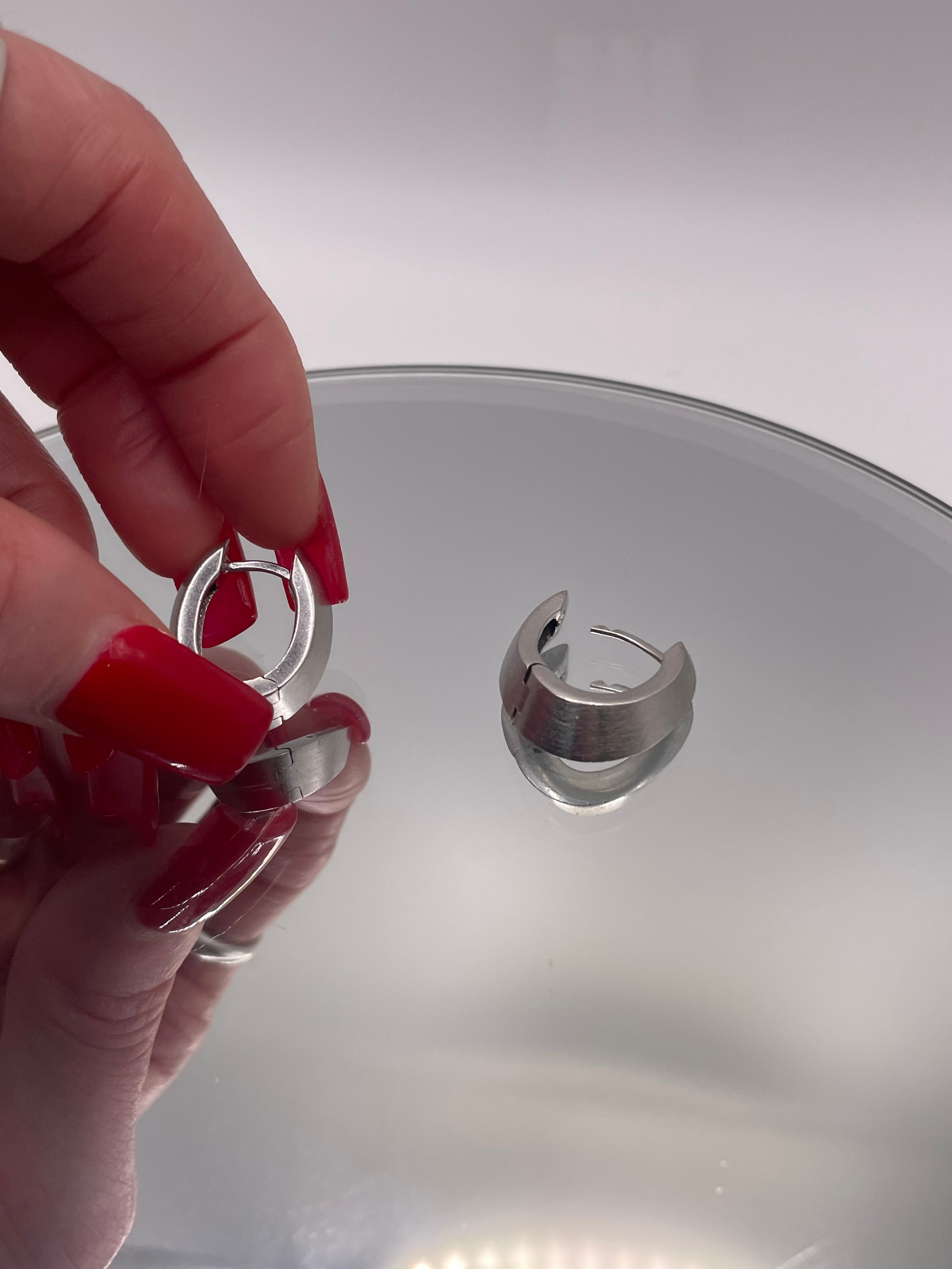Sterling Silver Viventi Snap Hoop Earrings