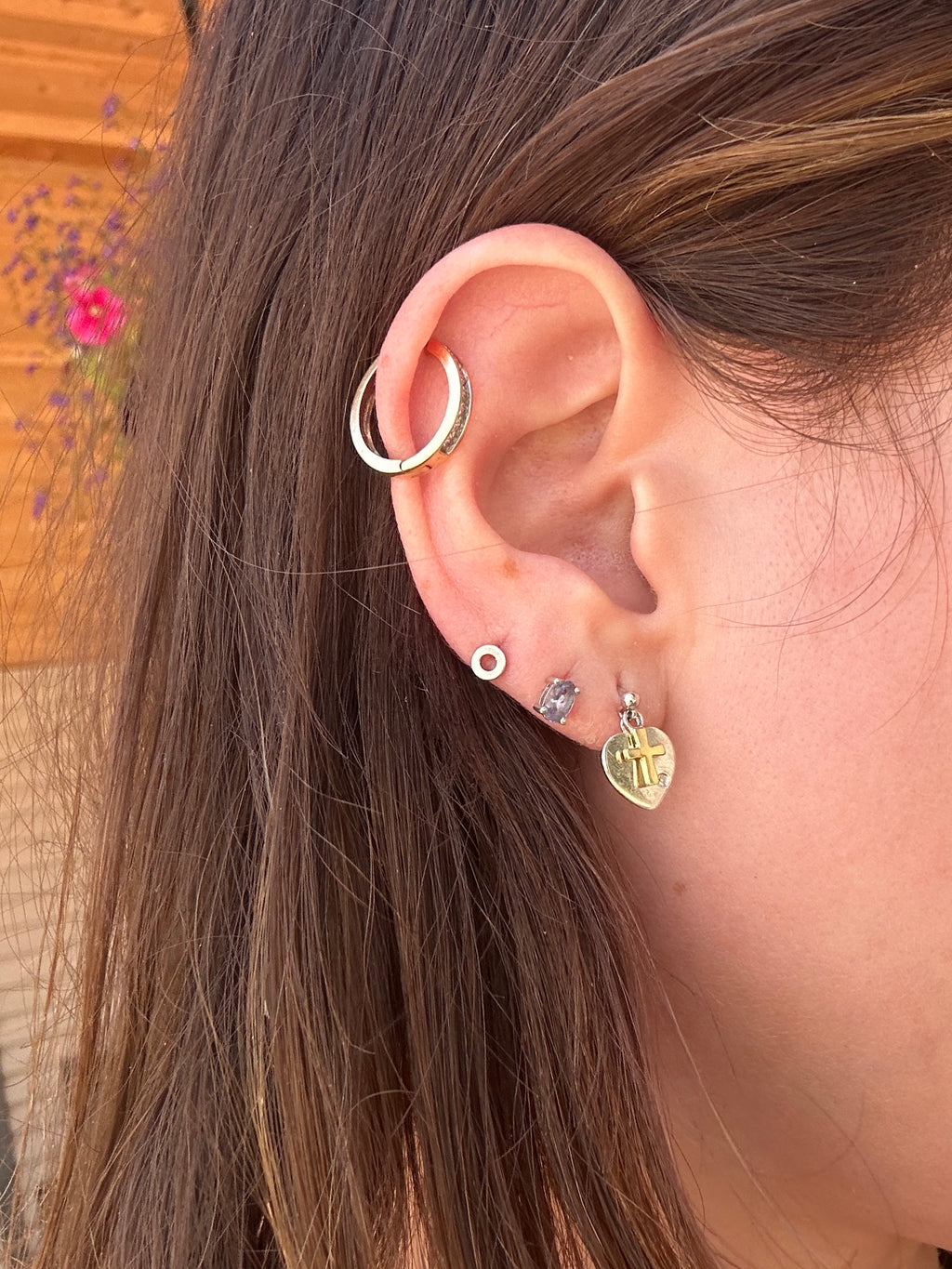 Cross My Heart Diamond Stud Earrings