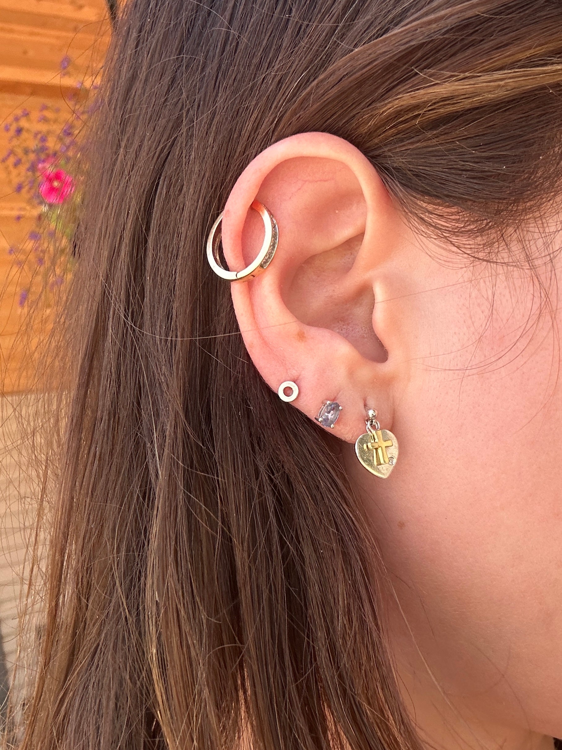Cross My Heart Diamond Stud Earrings