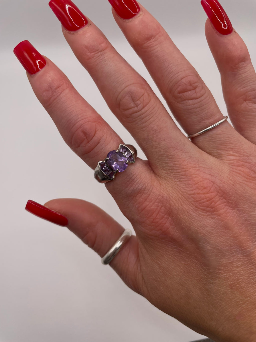 Sterling Silver Amethyst Statement Ring
