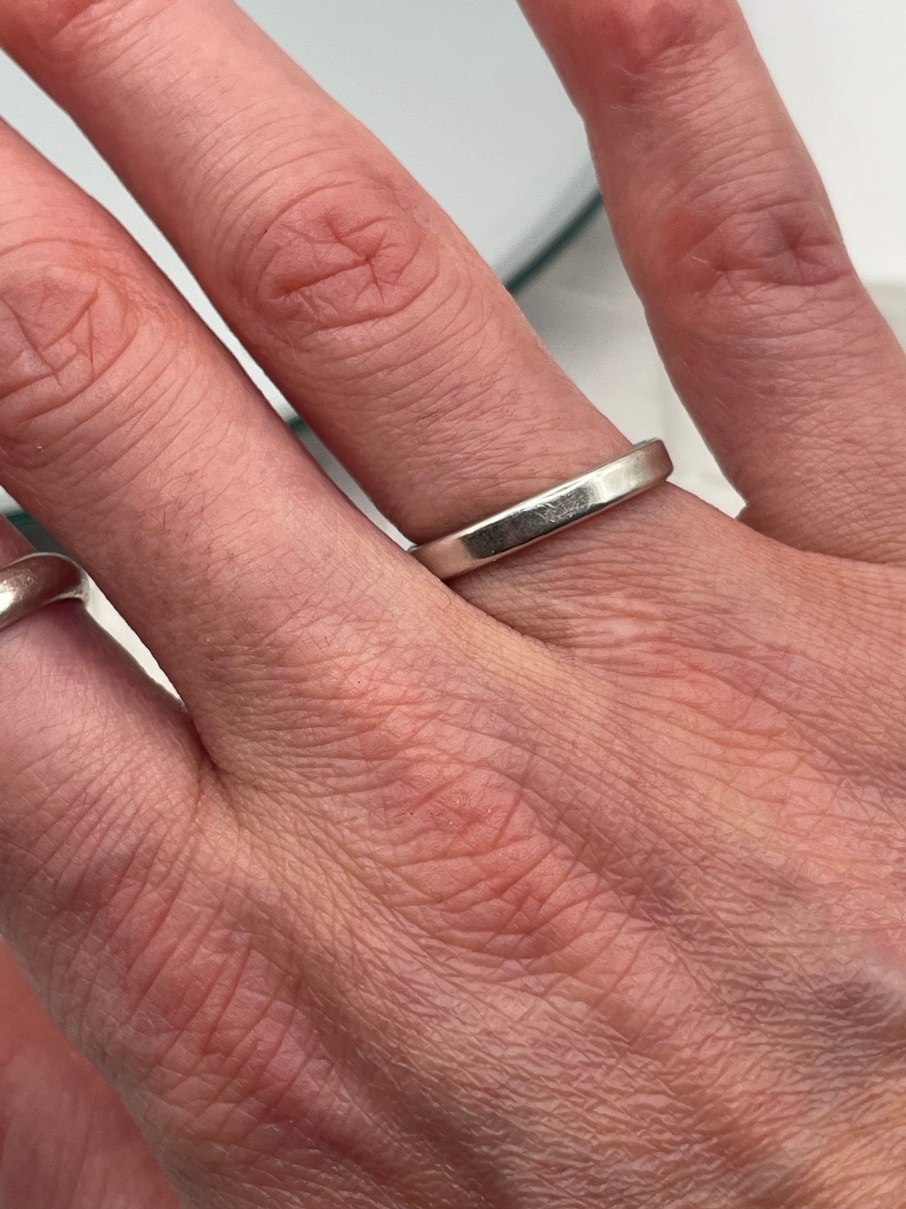 Sterling Silver Squared Edge Minimal Band Ring