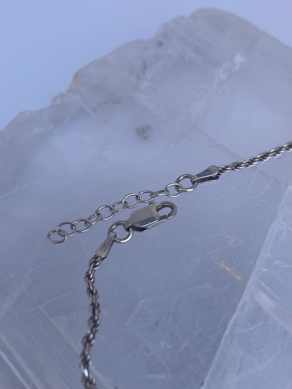 Vintage Sterling Silver Rope Chain Anklet