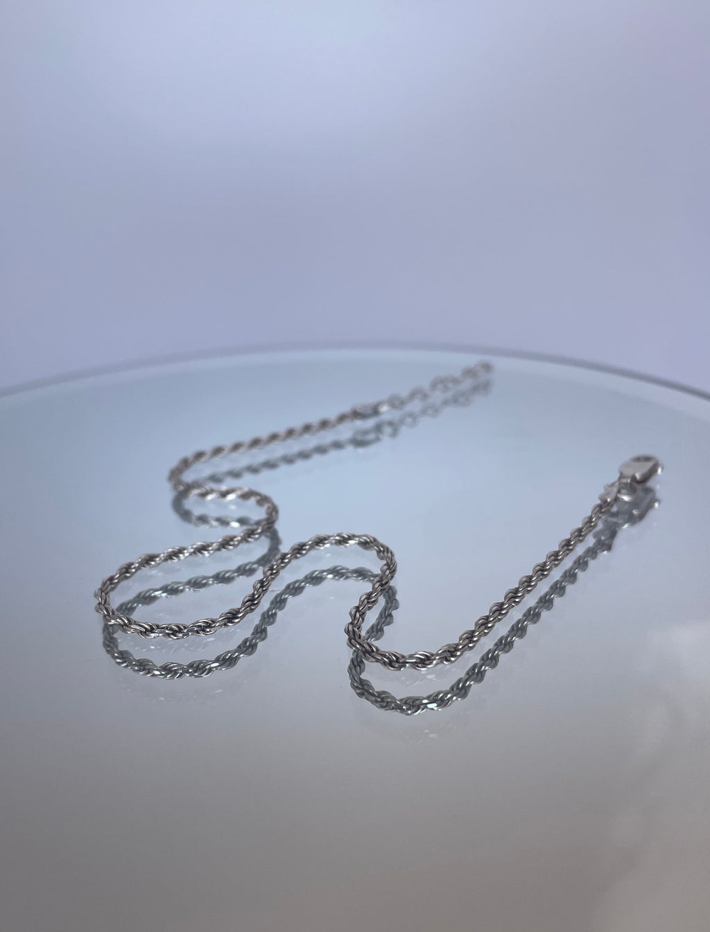 Vintage Sterling Silver Rope Chain Anklet
